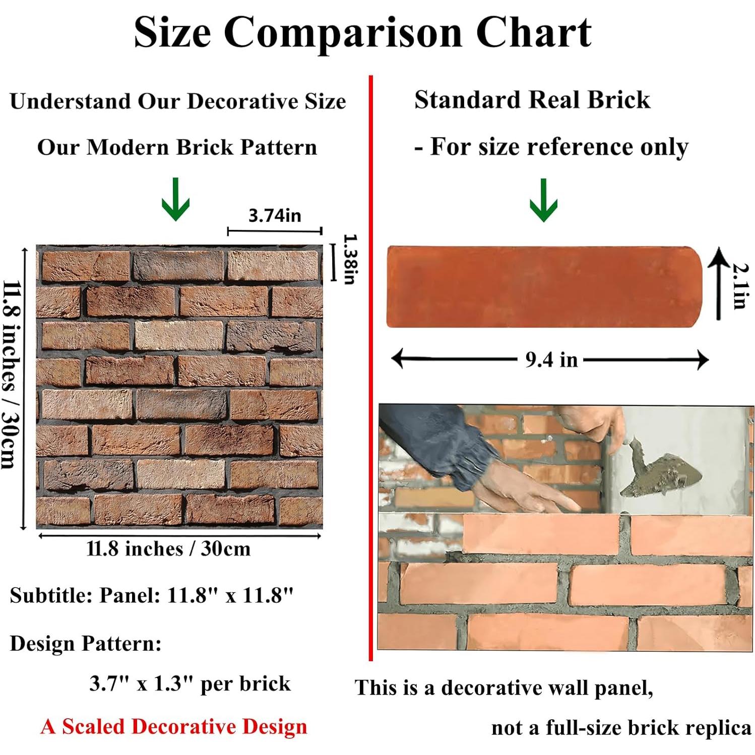 Paneles de Pared 3D Autoadhesivos Veczom - Ladrillo Negro PVC 10 Piezas