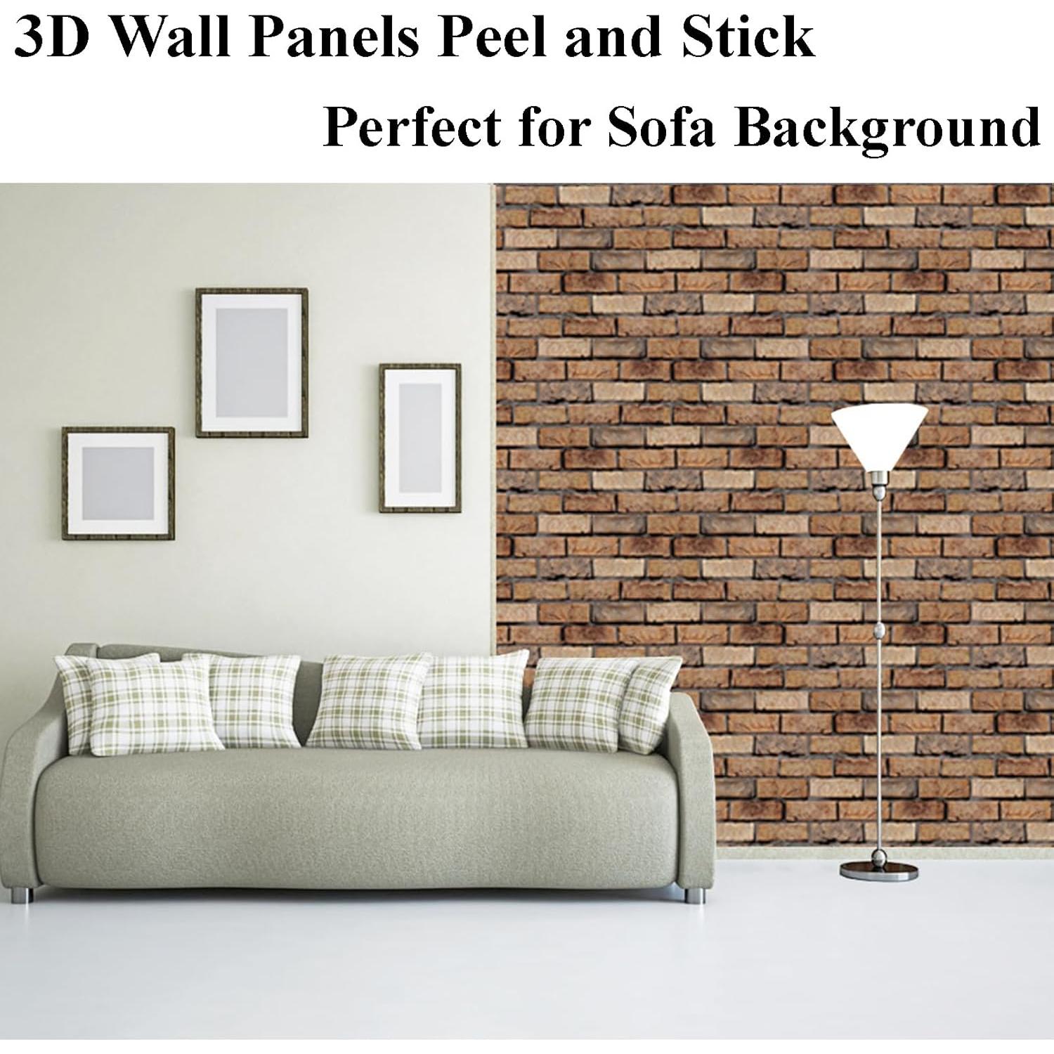 Paneles de Pared 3D Autoadhesivos Veczom - Ladrillo Negro PVC 10 Piezas