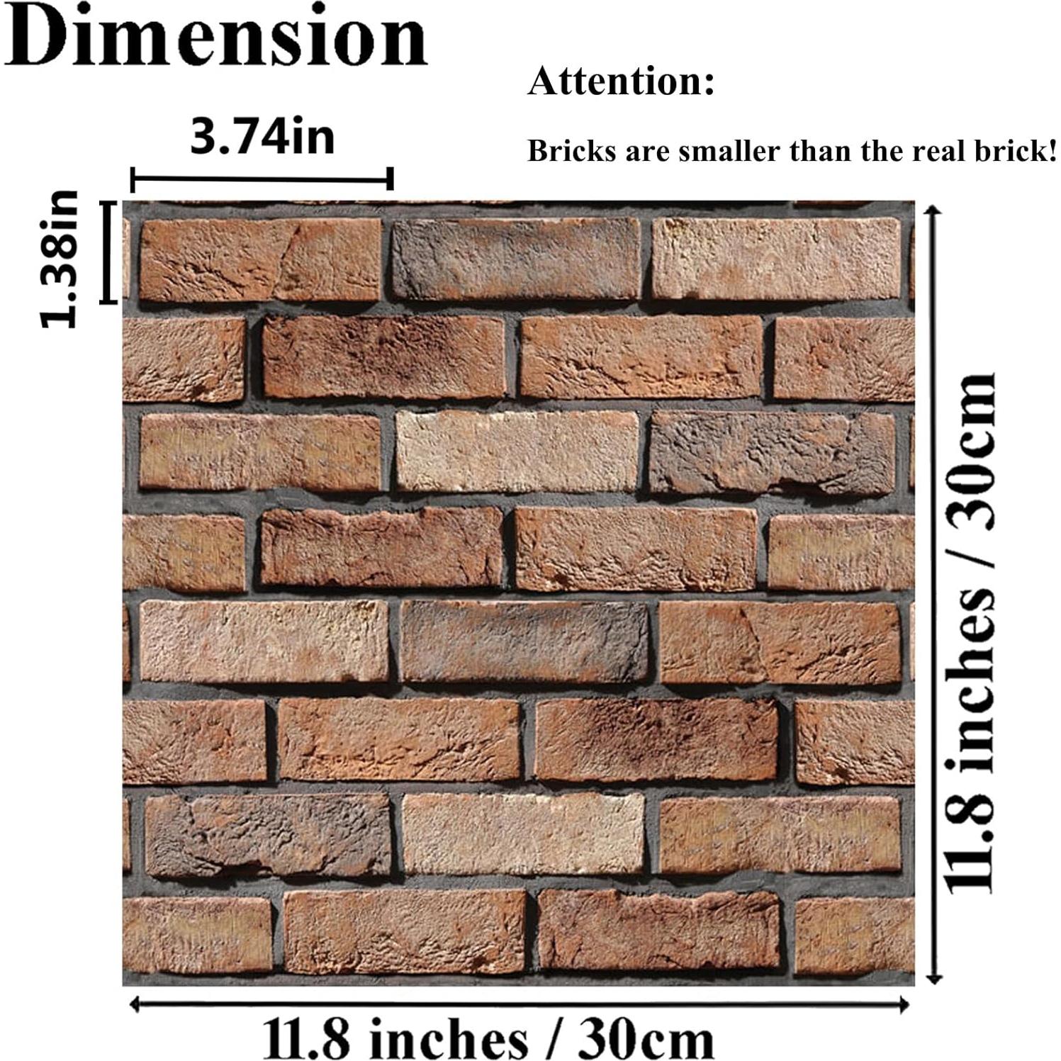 Paneles de Pared 3D Autoadhesivos Veczom - Ladrillo Negro PVC 10 Piezas