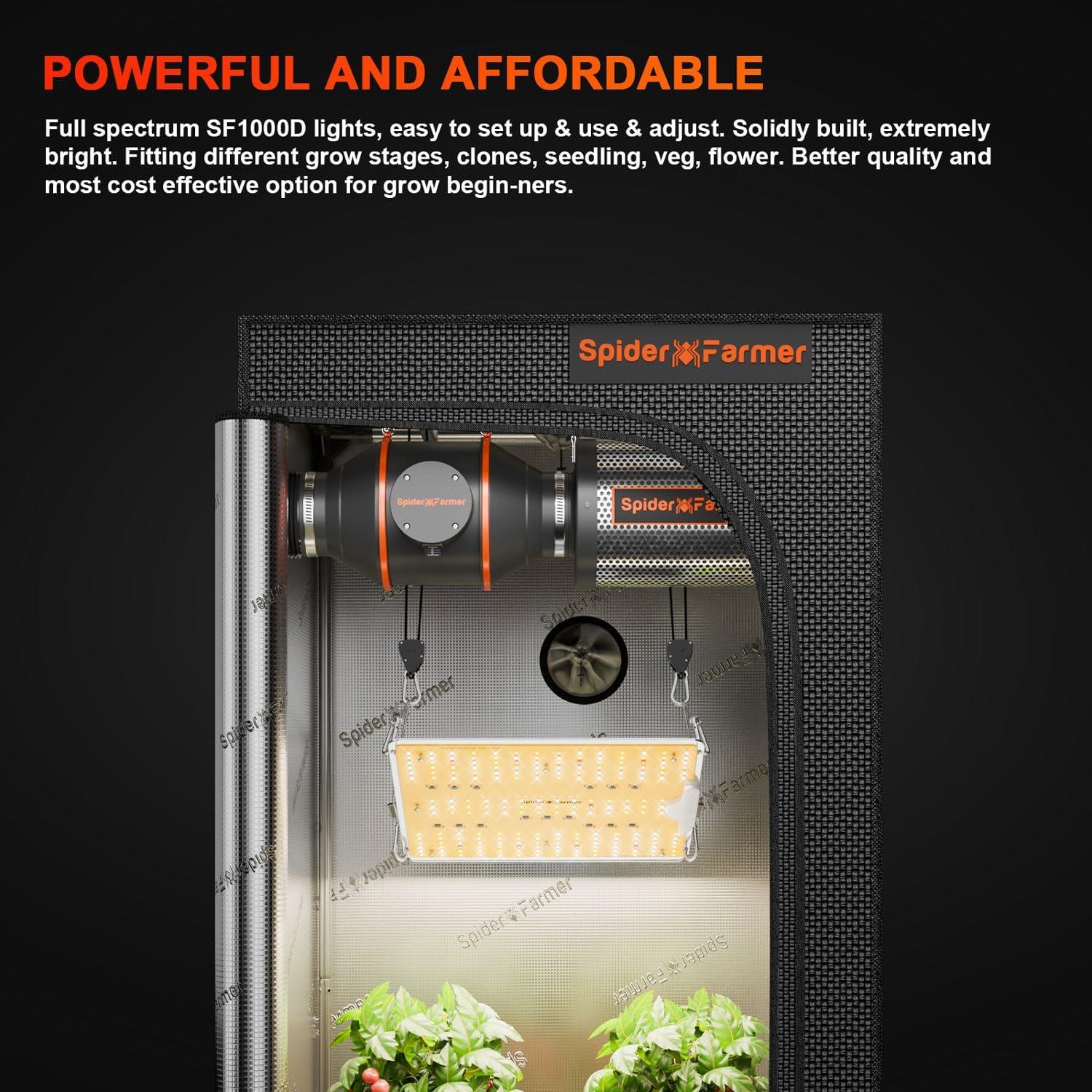 Spider Farmer SF1000D Luz de Cultivo LED 100W Diodos Samsung