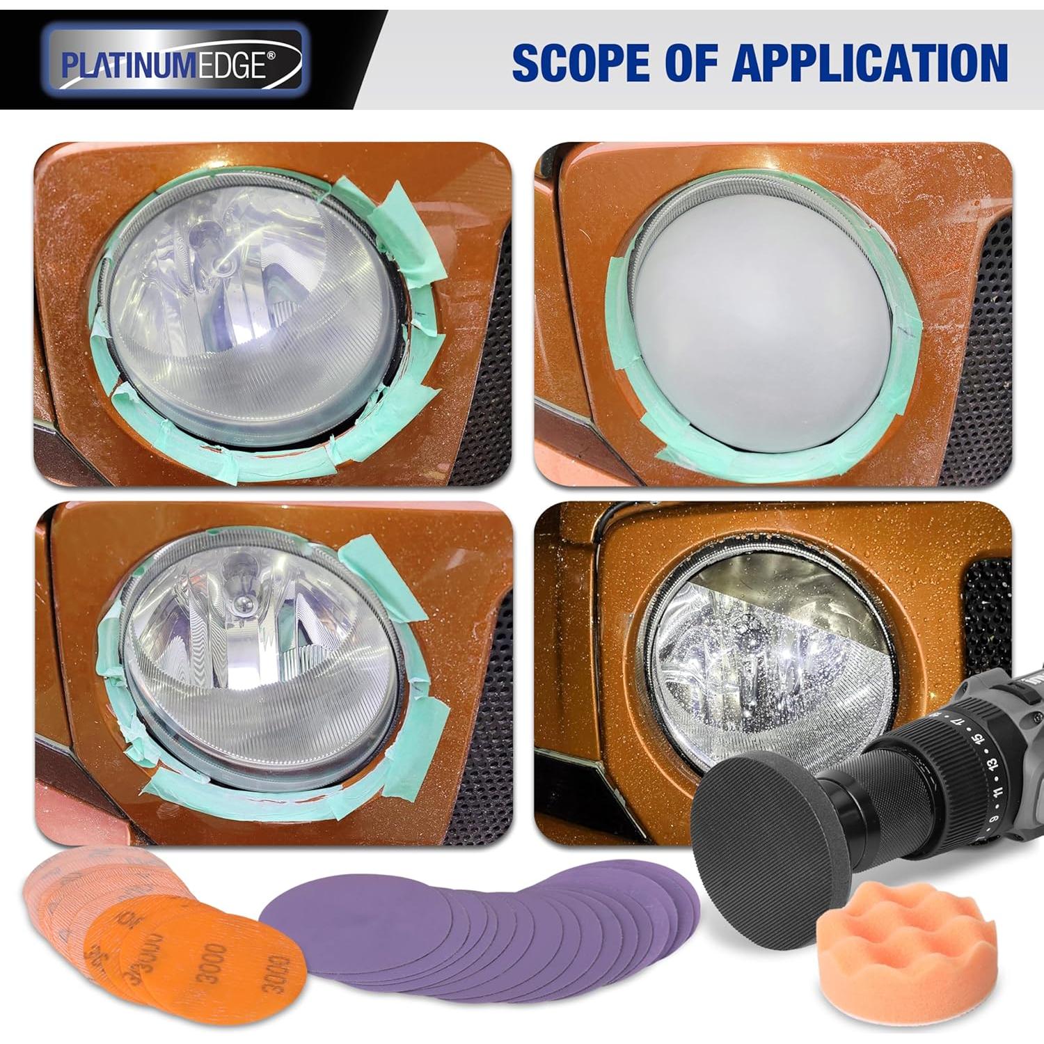 Kit de Restauración de Faros Platinumedge 30 Piezas 3"