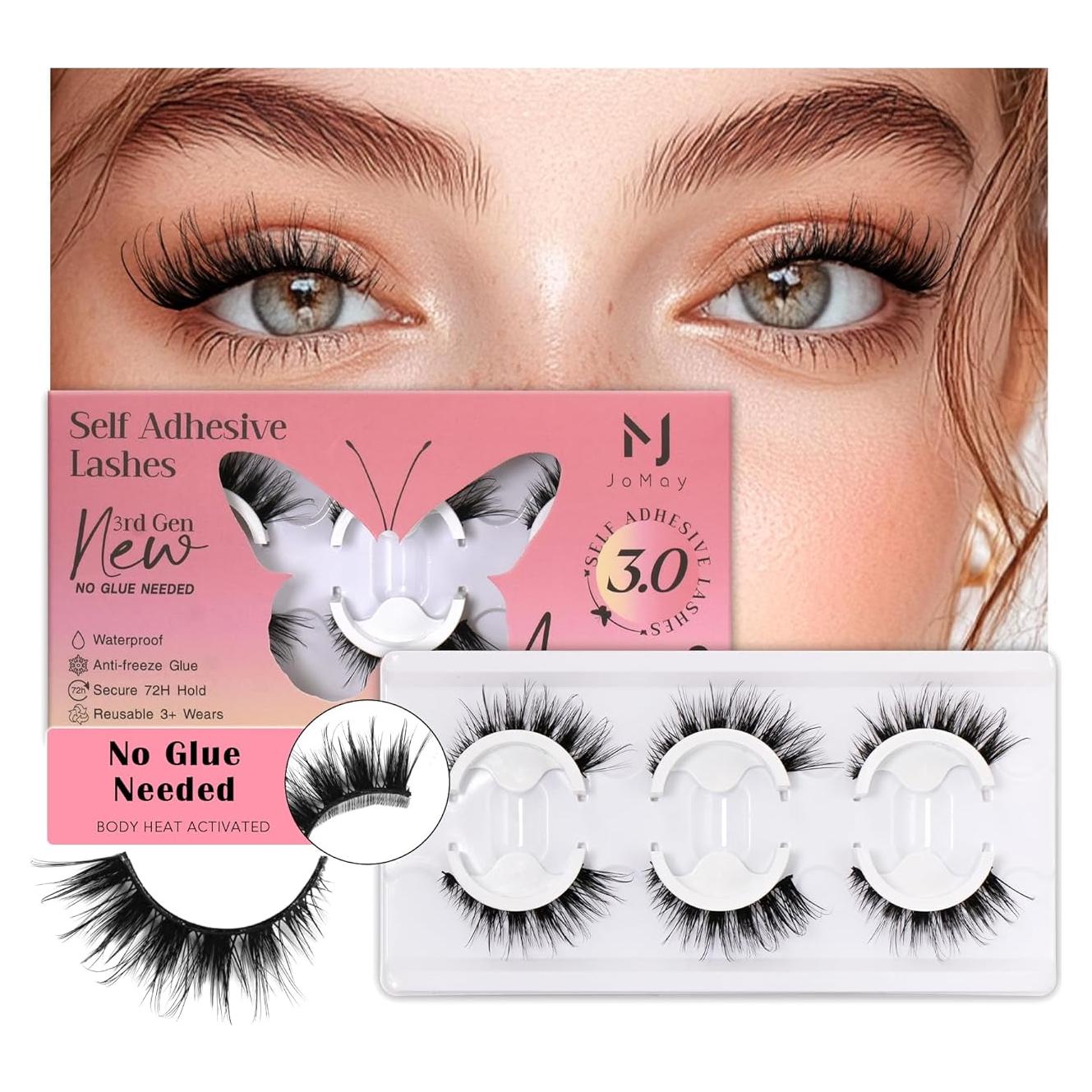 Pestañas Autoadhesivas JoMay Baile de Mariposa 3D 3 Pares