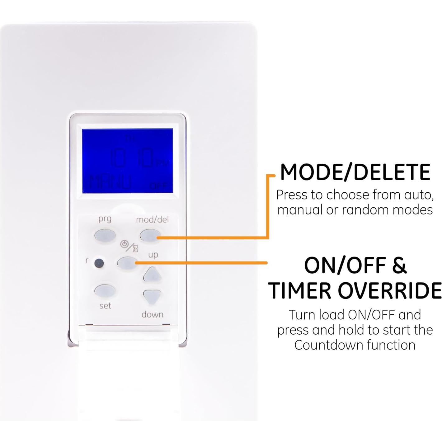 Temporizador Digital GE SunSmart 7 Días - Programable, Blanco