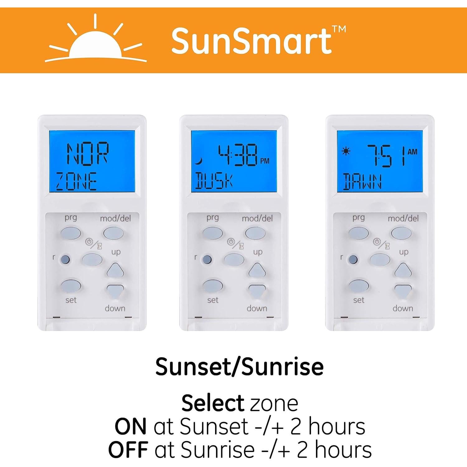 Temporizador Digital GE SunSmart 7 Días - Programable, Blanco