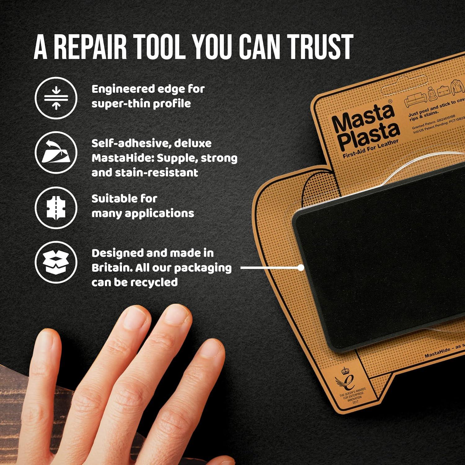 Parche de Reparación Suede MastaPlasta Beige 10x6cm Autoadhesivo