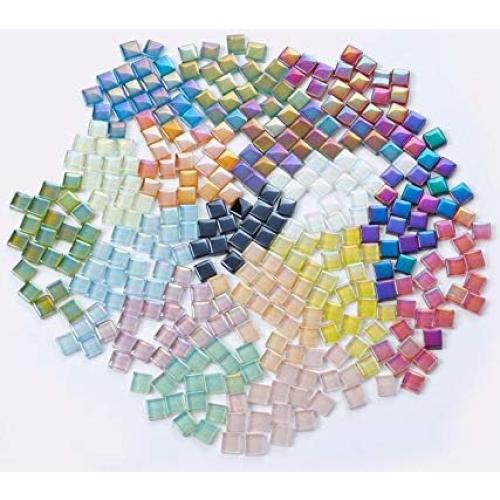 Azulejos de Mosaico de Cristal BTMIEY 200pcs Blanco 1x1cm