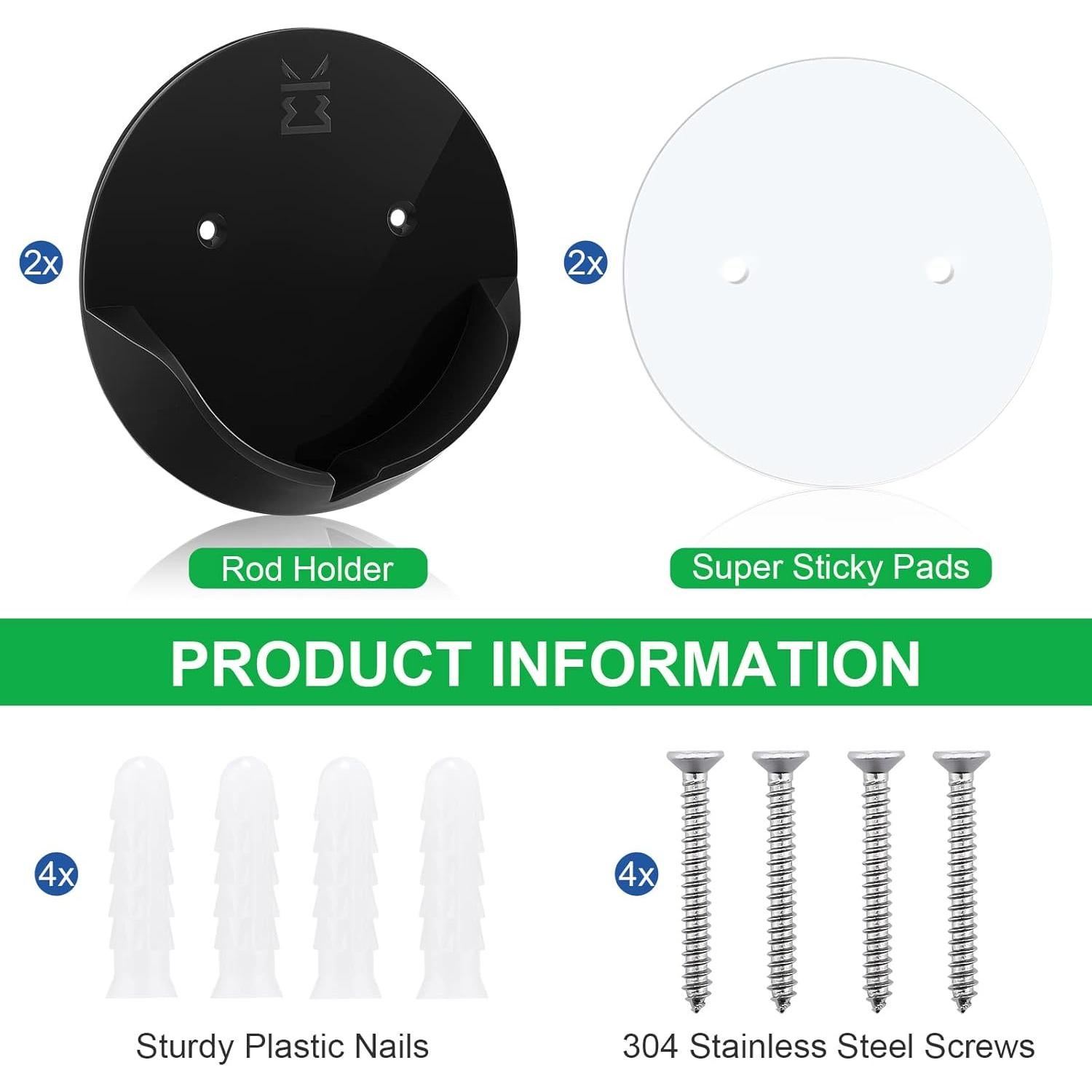 Soportes para Barra de Cortina de Ducha Kitosun 2pcs Negro