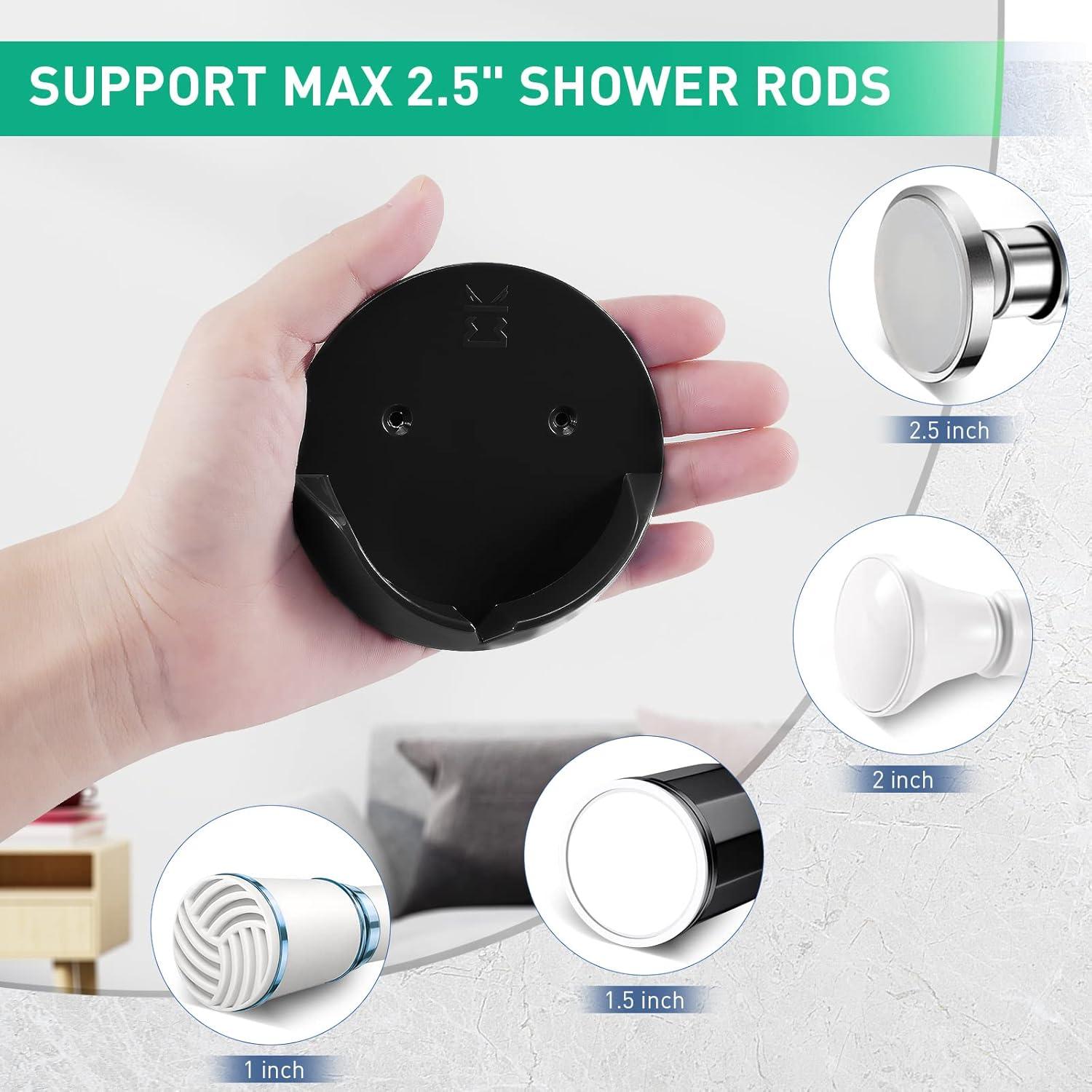 Soportes para Barra de Cortina de Ducha Kitosun 2pcs Negro