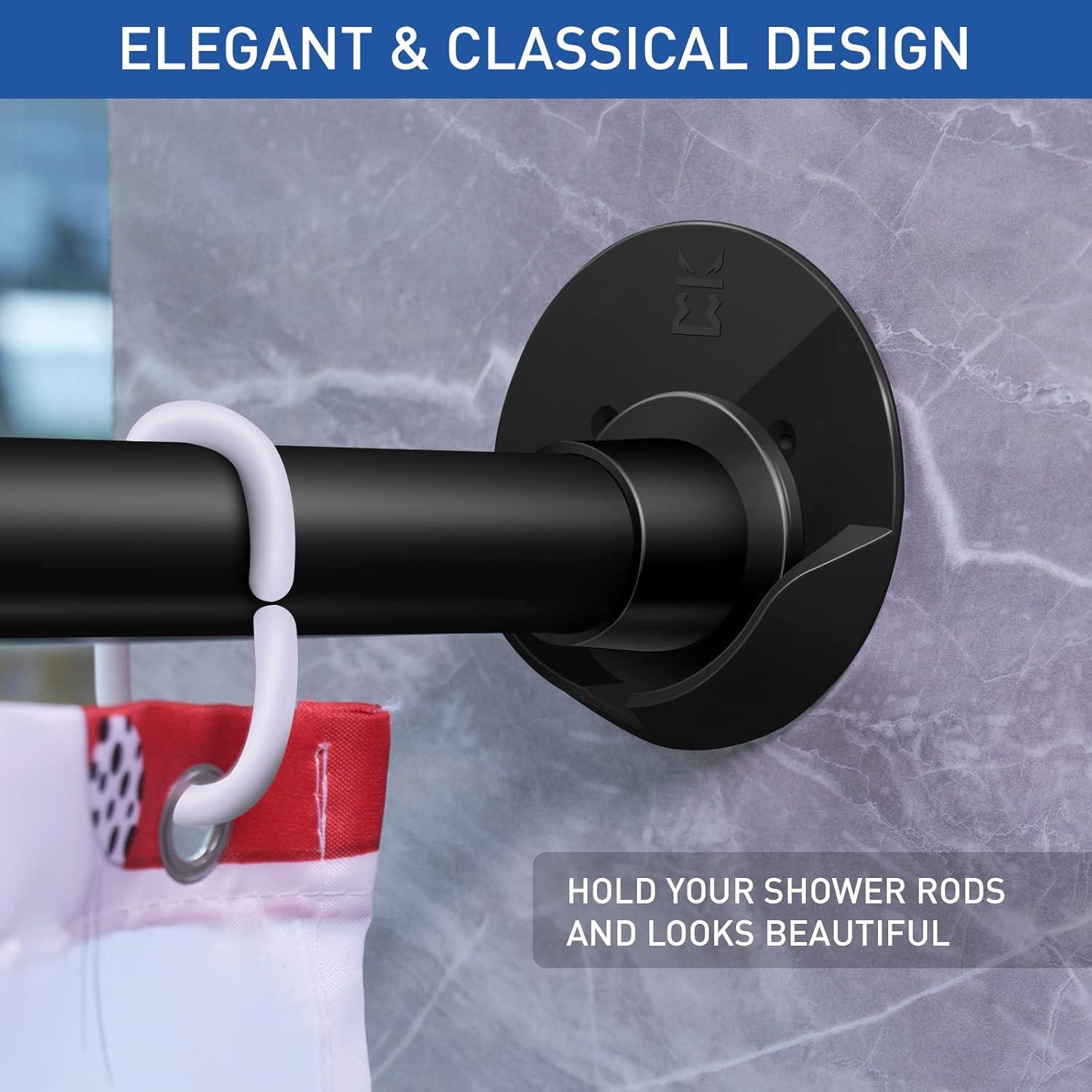 Soportes para Barra de Cortina de Ducha Kitosun 2pcs Negro