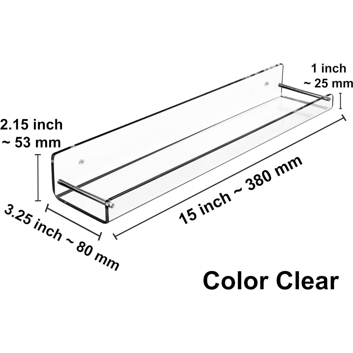 Estantes de Acrílico Transparentes AMT 38 cm - 2 Unidades