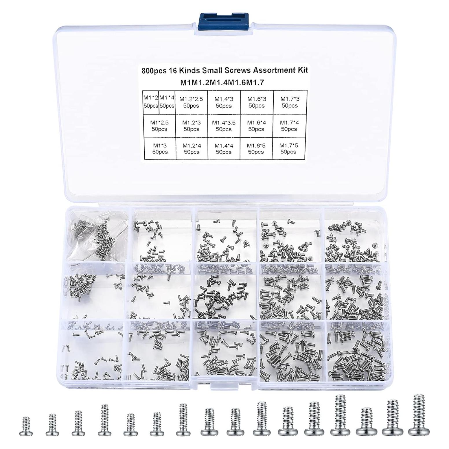 Kit de 800 Tornillos Pequeños WSLLM para Electrónica M1-M1.7
