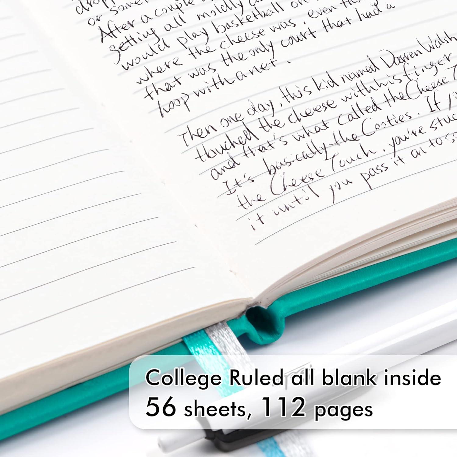 Feela 3 Pack Cuadernos A6 Aqua con Rayas Universitarias y Bolígrafos