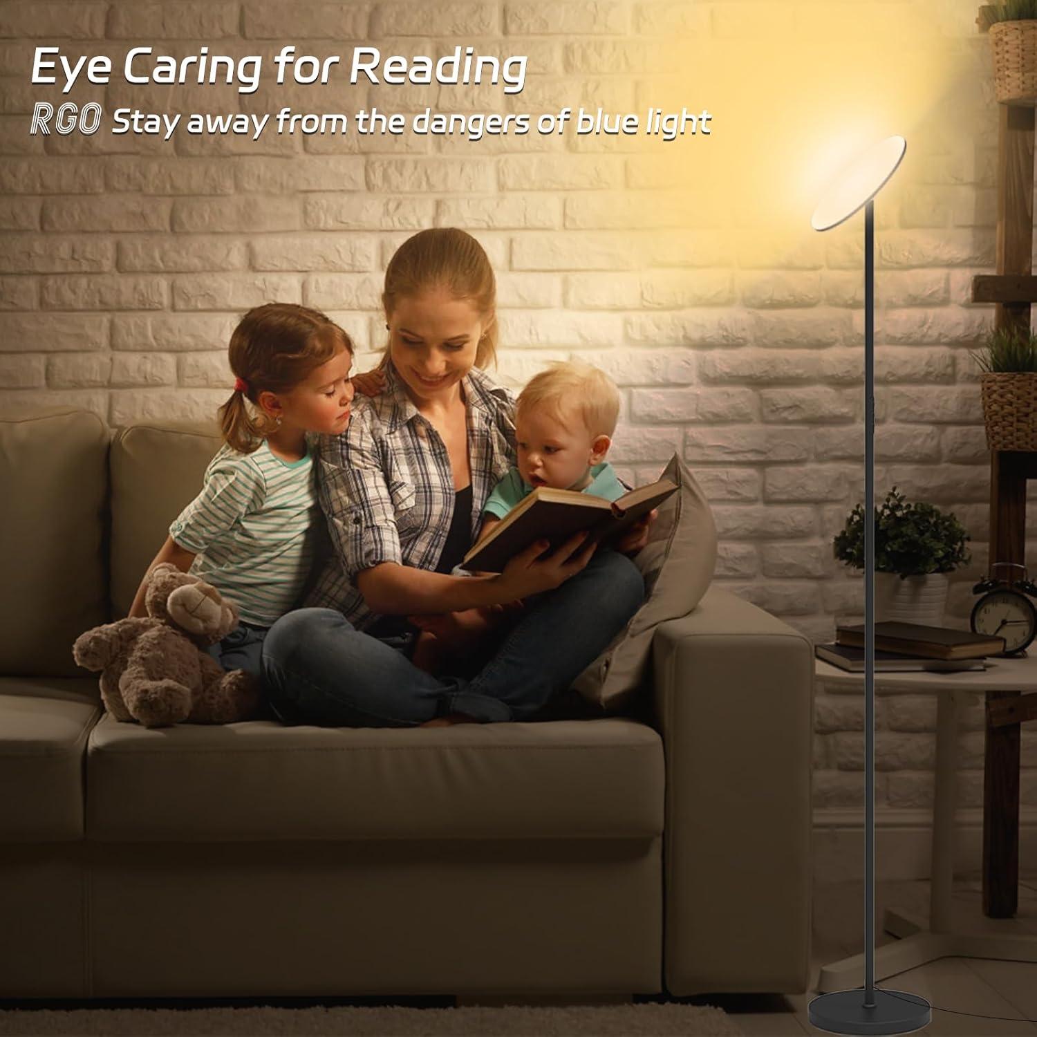 Lámpara de Pie LED Lilaiaro 36W 3600LM Control Remoto Negra