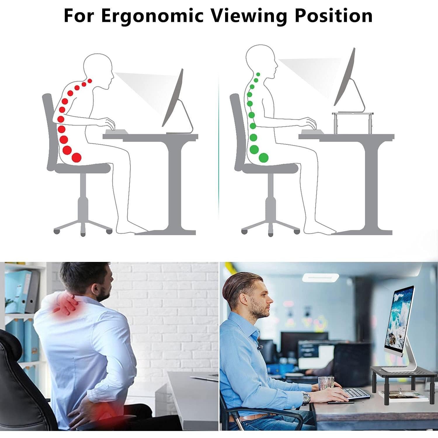 Soporte para Monitor WALI Ajustable en Altura 20 kg Negro