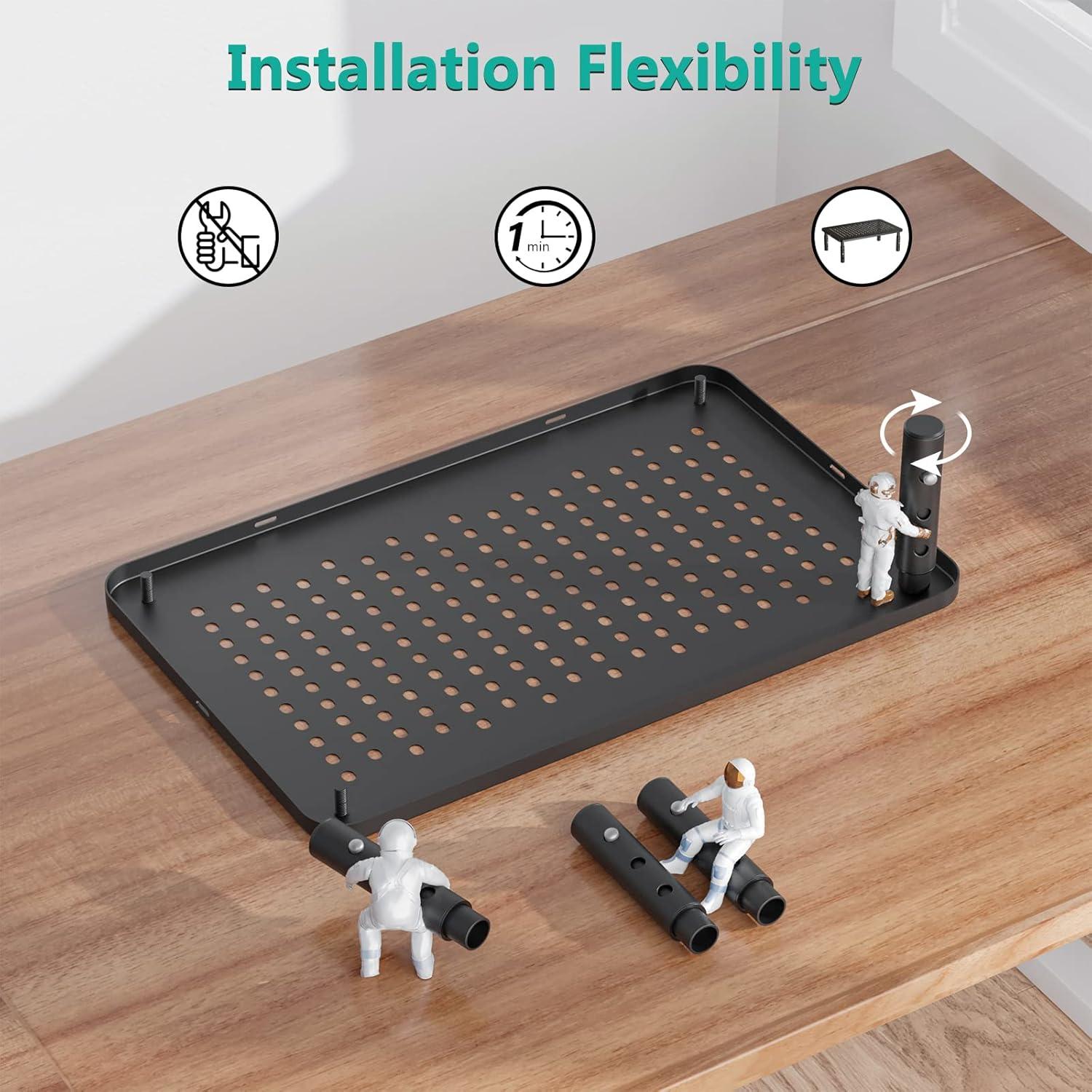 Soporte para Monitor WALI Ajustable en Altura 20 kg Negro