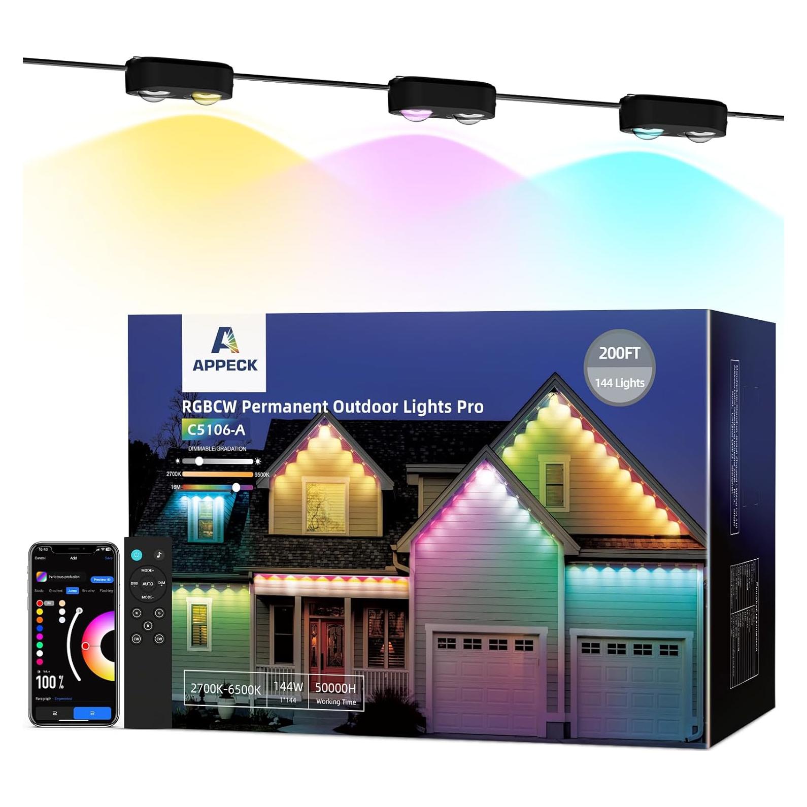 Cadena de Luces LED Inteligentes APPECK 61m IP67 RGBW