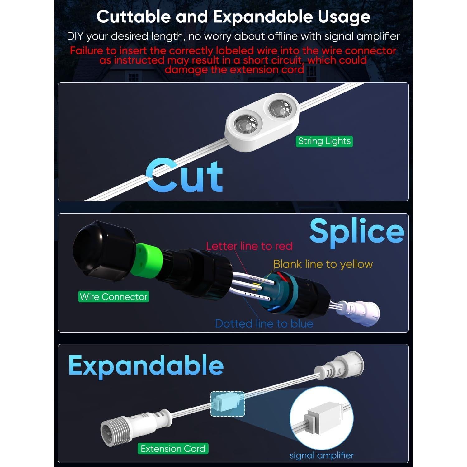 Cadena de Luces LED Inteligentes APPECK 61m IP67 RGBW