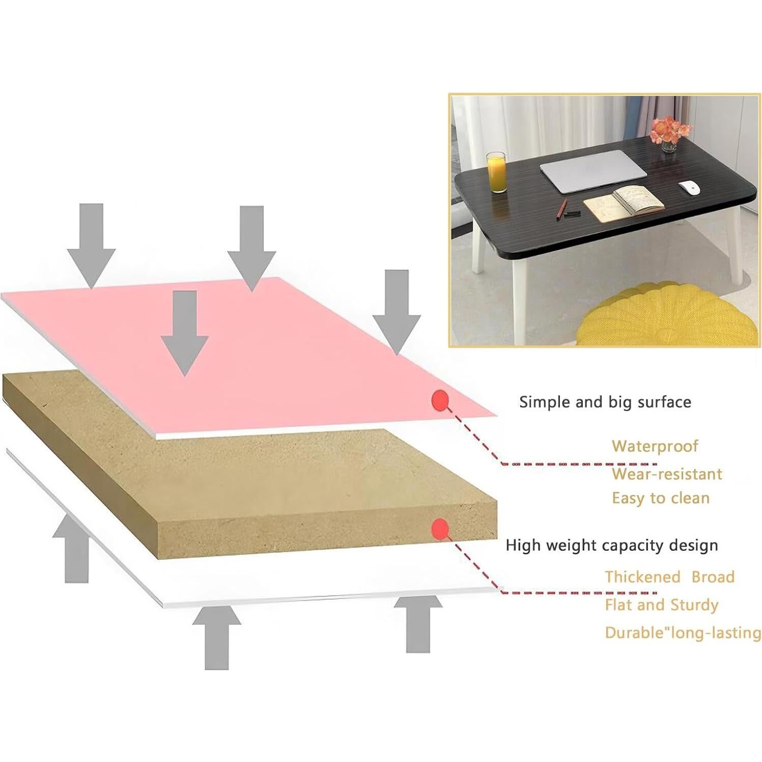 Escritorio Plegable para Laptop LKBBC 60x40 cm Bambú
