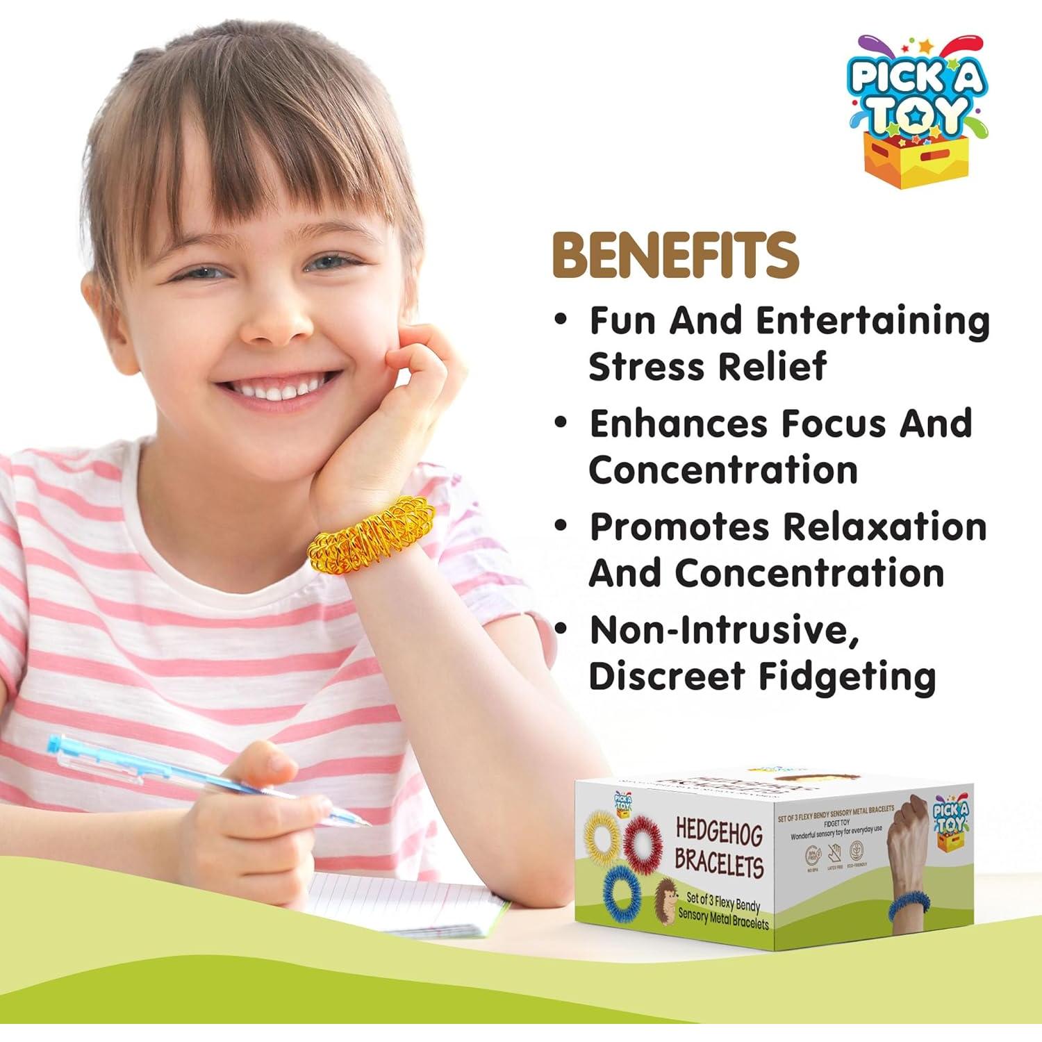 Juego de Juguetes Sensoriales Fidget Pick A Toy - 3 Pulseras Silenciosas