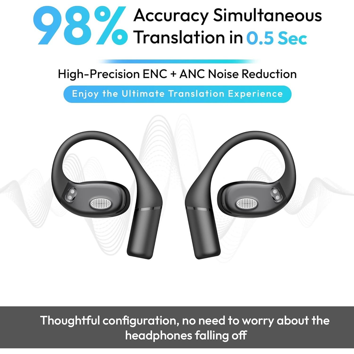 Auriculares Traductores AI Taslo - 137 Idiomas - Bluetooth 5.4