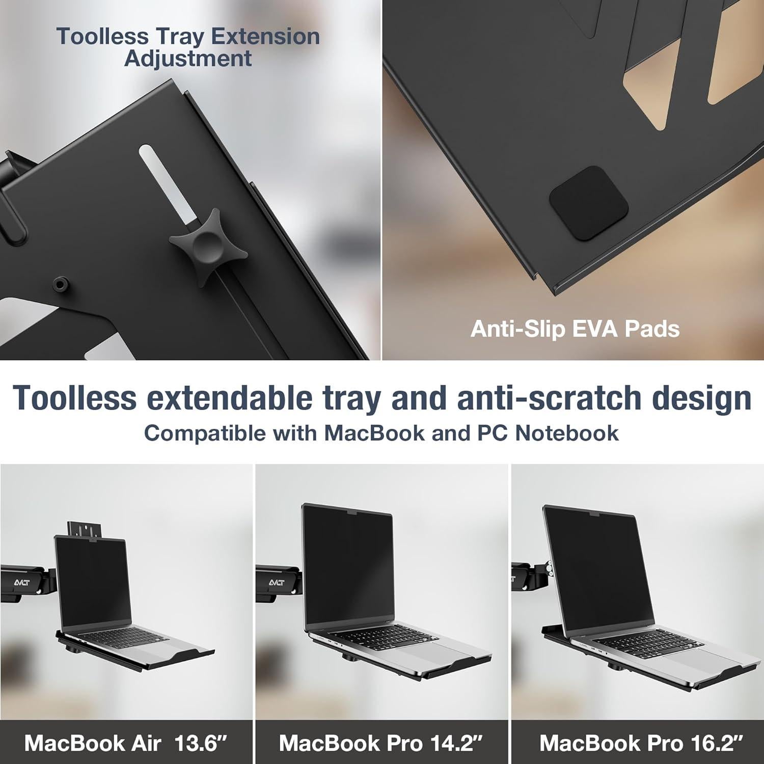 Bandeja Ajustable para Laptop AVLT hasta 43 cm - Negro