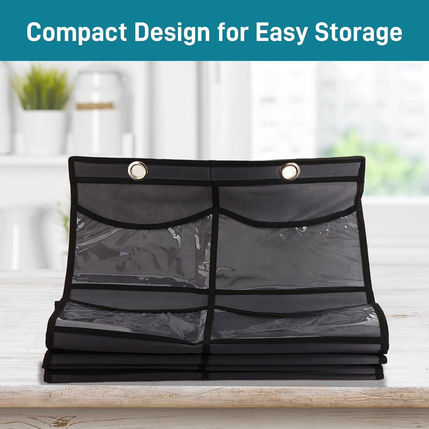 Organizador de Sombreros Fixwal 16 Bolsillos Transparente Negro