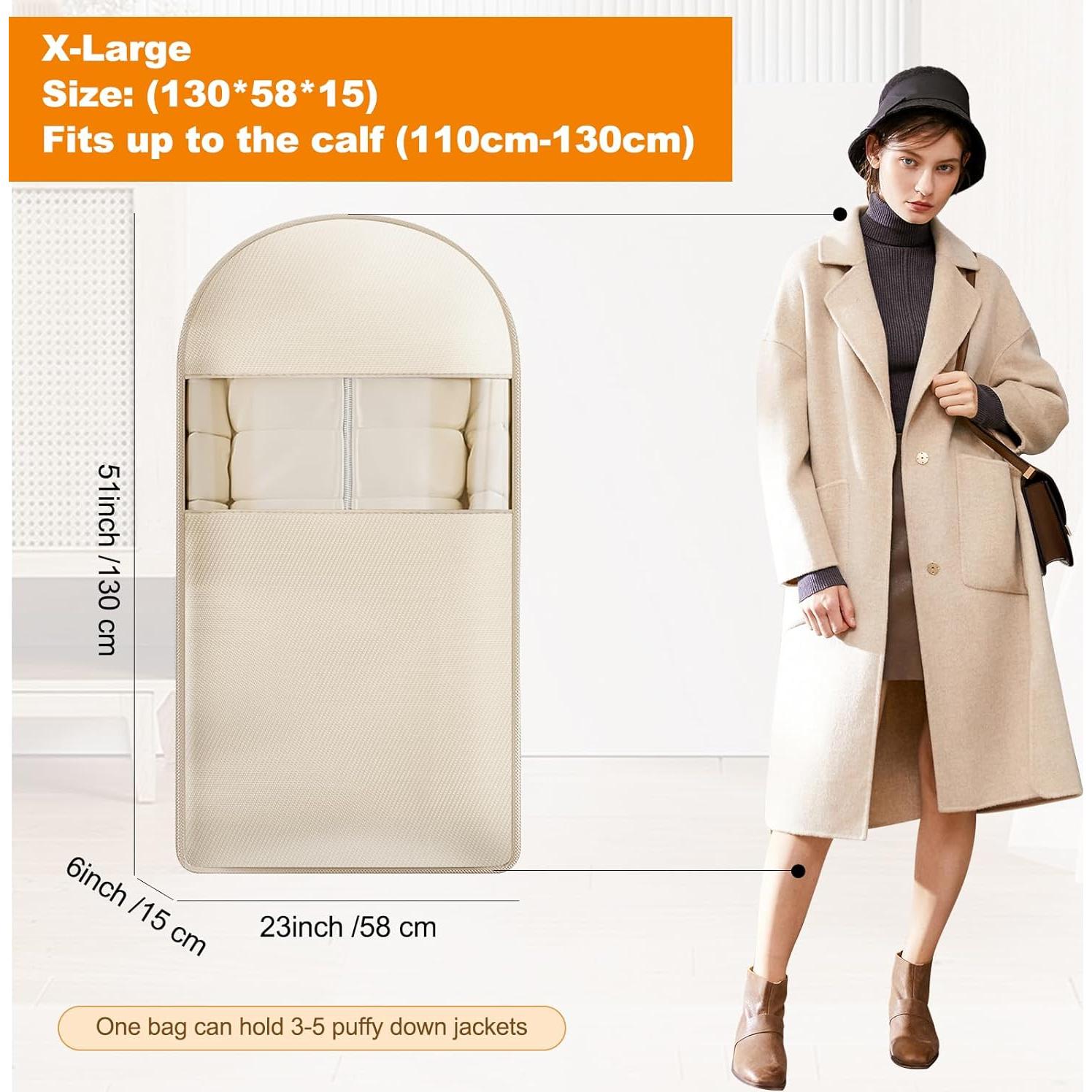 Bolsa Colgante de Ropa FIYADWZH Beige con Compresión Automática