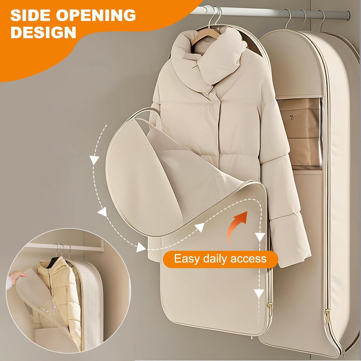 Bolsa Colgante de Ropa FIYADWZH Beige con Compresión Automática