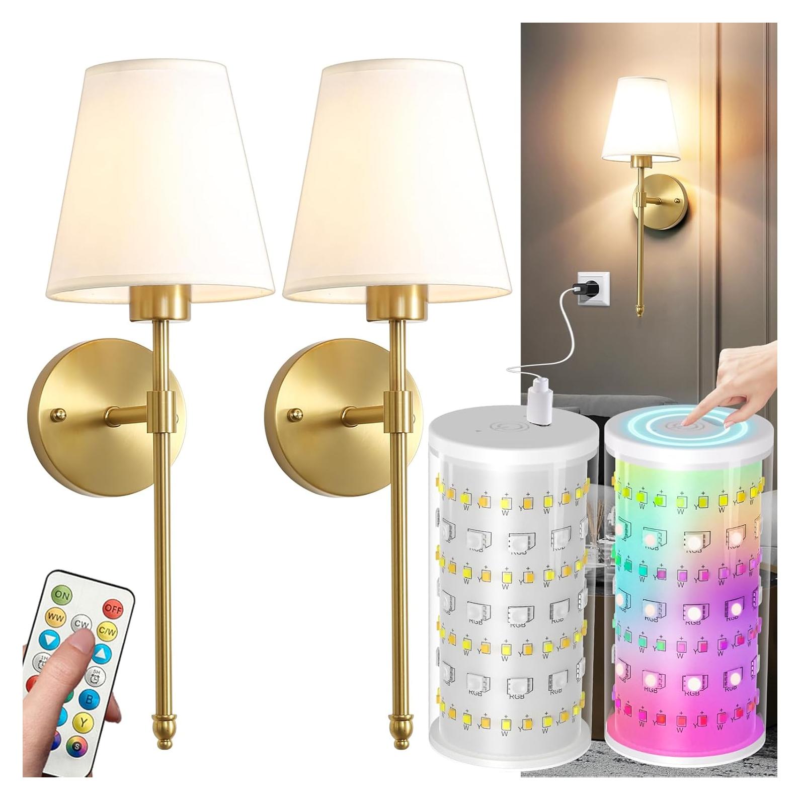 Juego de Apliques de Pared Inalámbricos HIFCTRN 2 Lámparas 10000 mAh