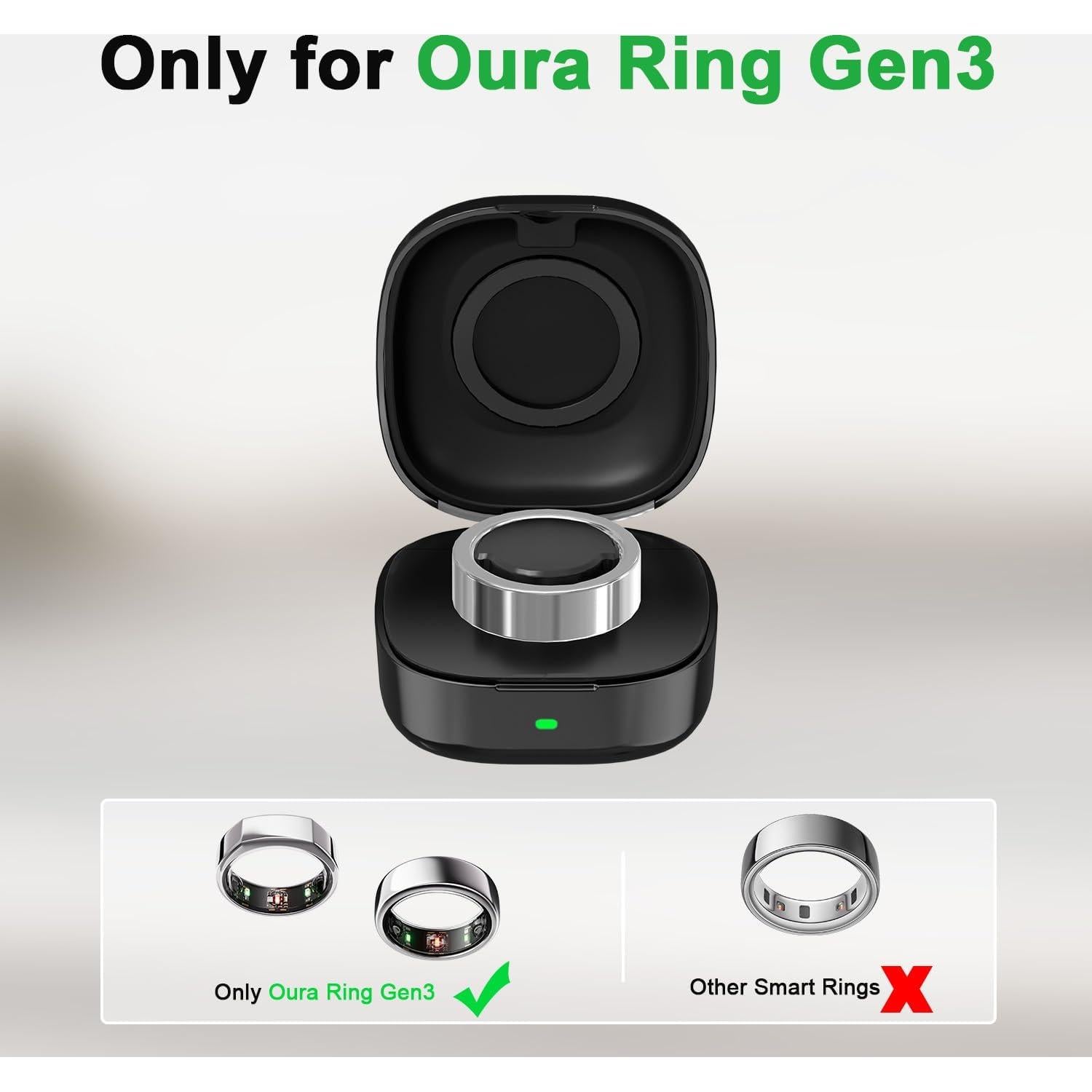 Estuche de Carga Inalámbrico VOVELF para Oura Ring Gen3 600mAh