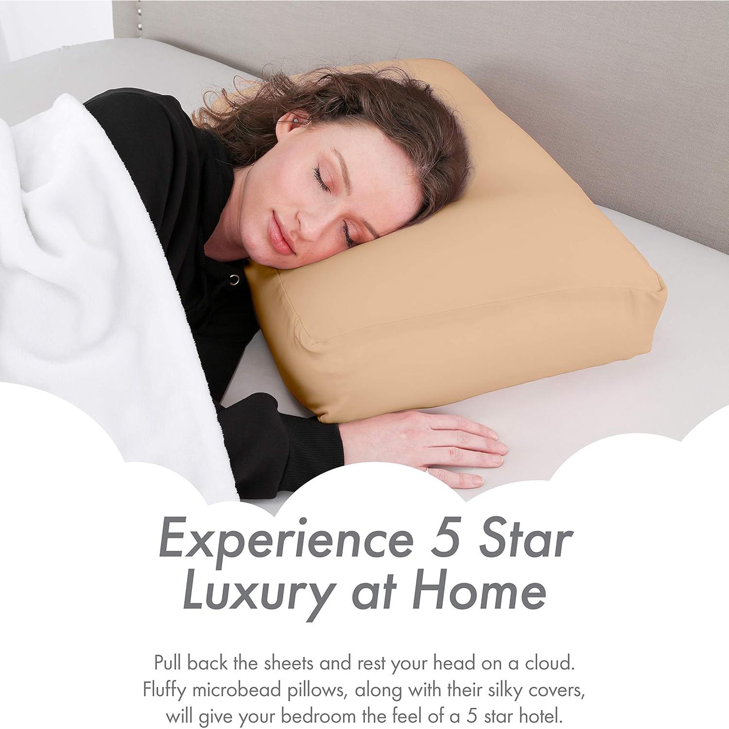 Almohada de Microperlas PILLOWY Grande Beige Claro Suave