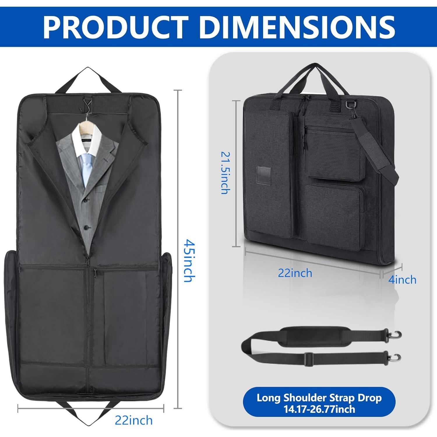 Bolsa de traje de viaje OPOALO 45" Negro para cabina