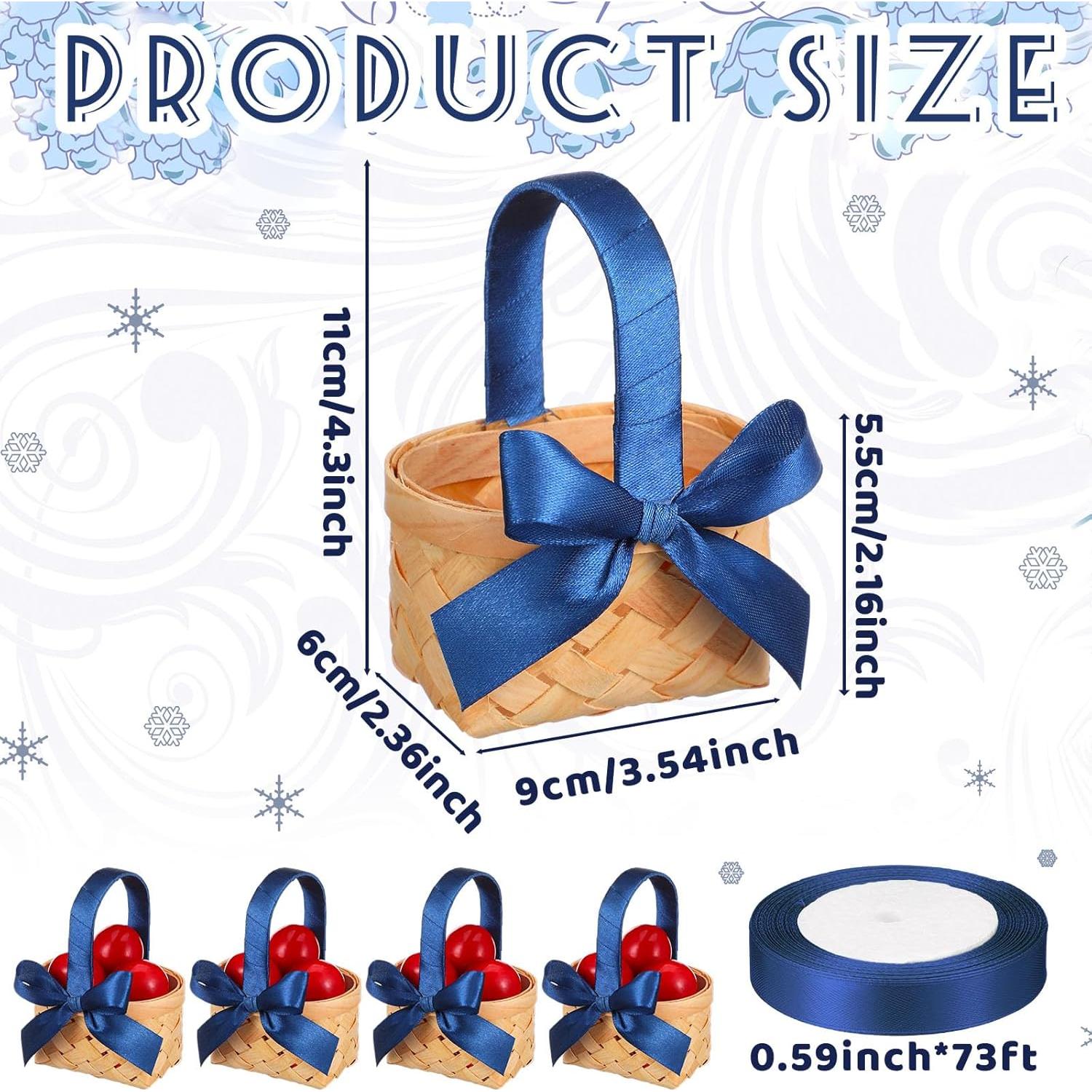 Cestas Mini Tejidas Geelin 12 Pcs Madera Azul Oscuro 11 cm