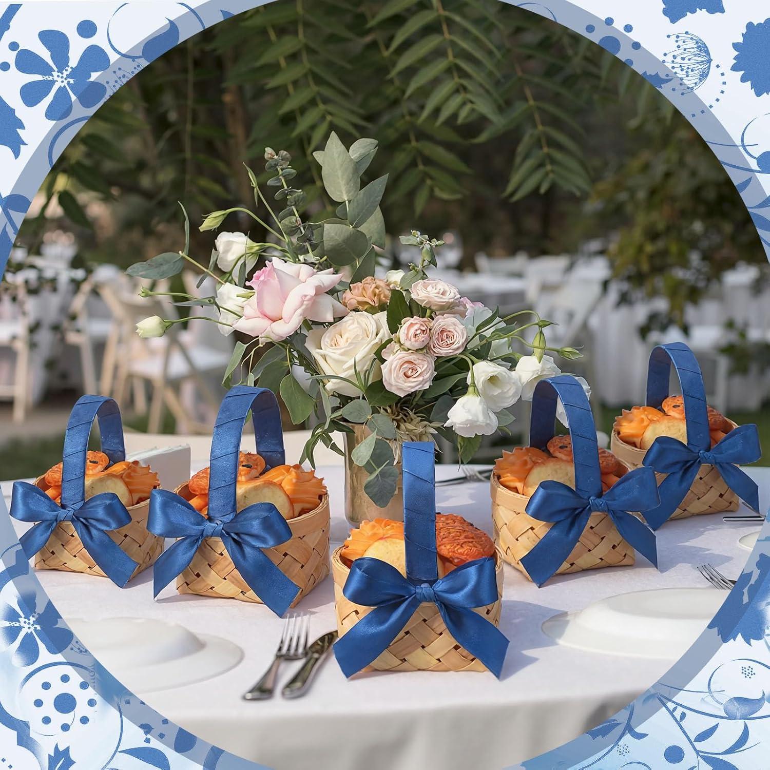 Cestas Mini Tejidas Geelin 12 Pcs Madera Azul Oscuro 11 cm