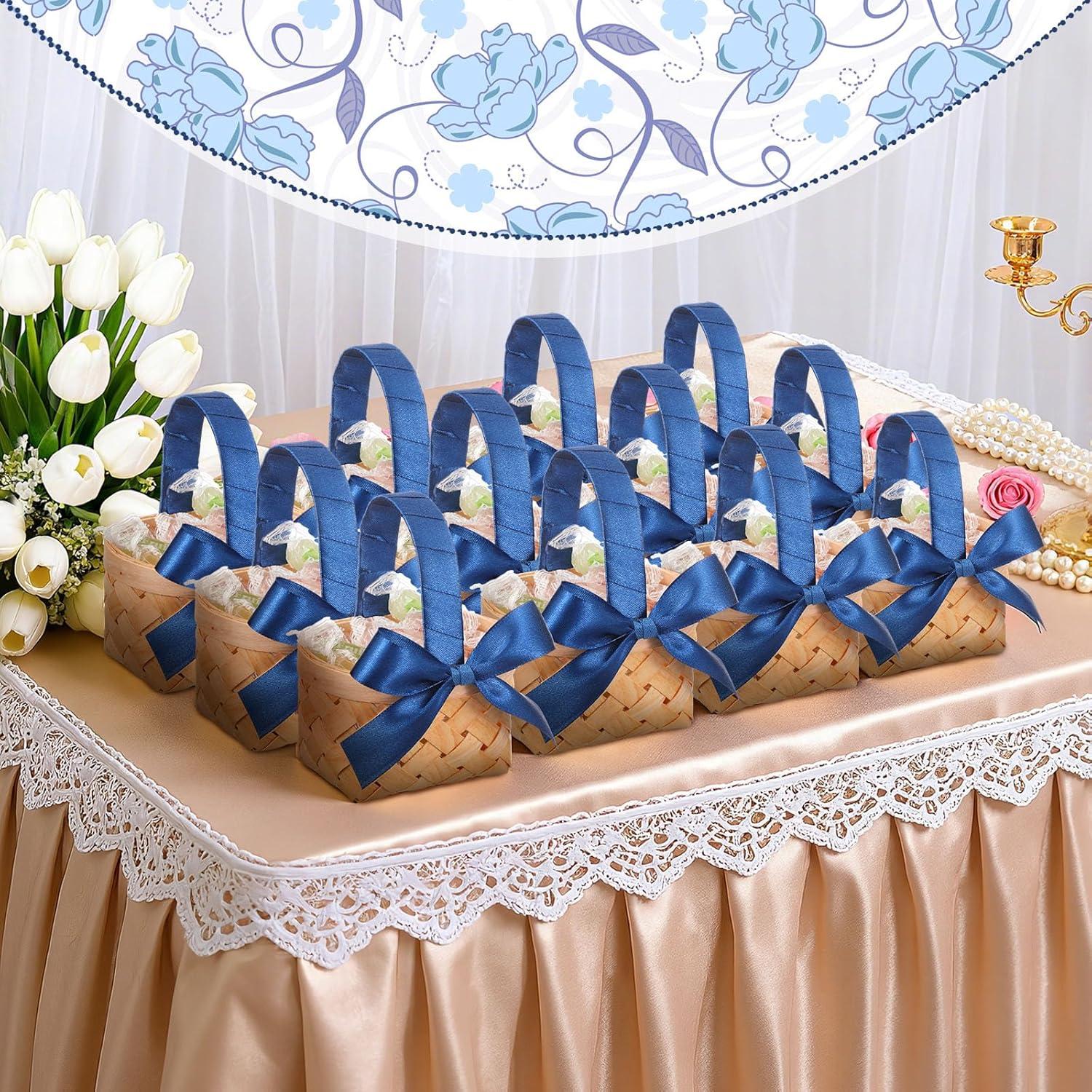 Cestas Mini Tejidas Geelin 12 Pcs Madera Azul Oscuro 11 cm