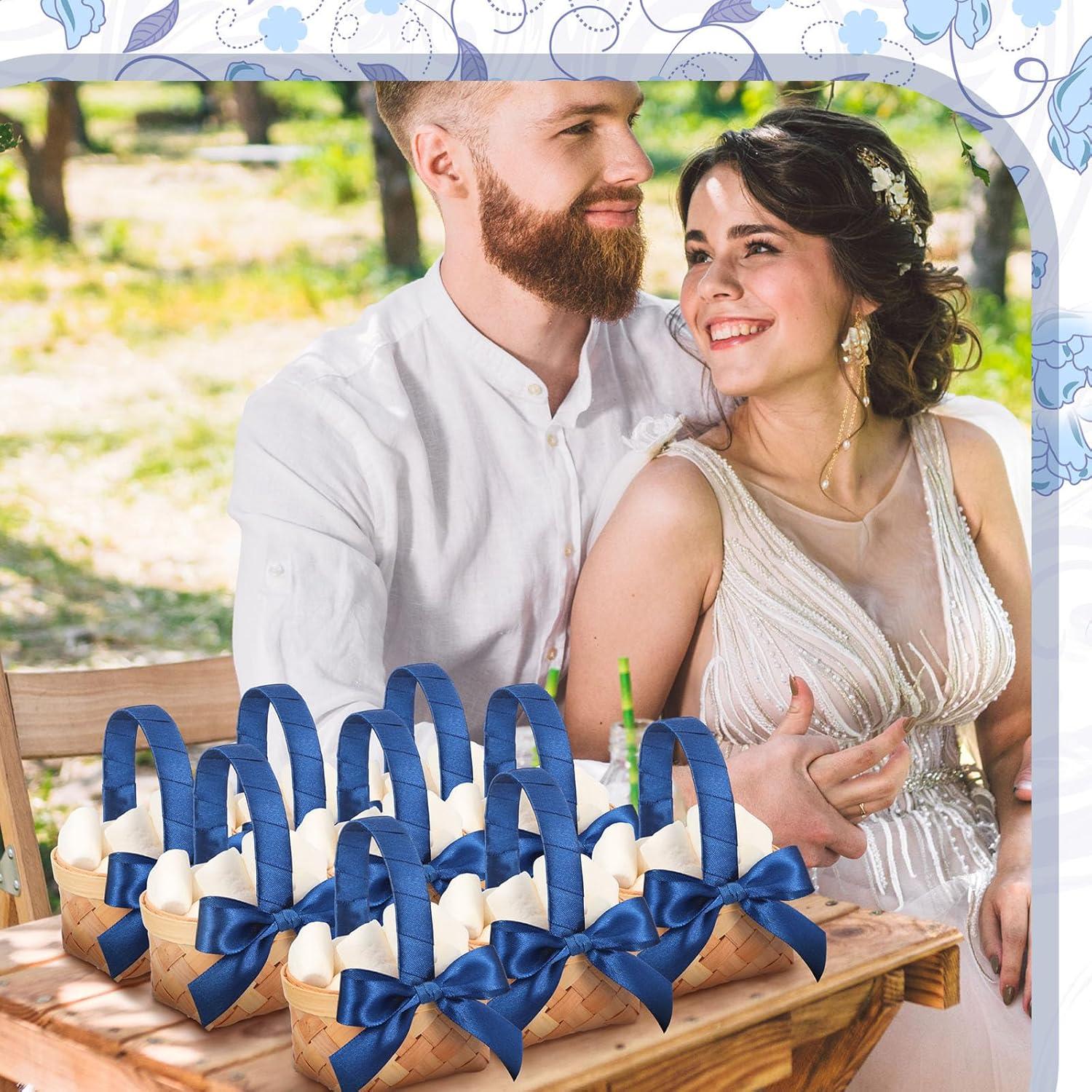 Cestas Mini Tejidas Geelin 12 Pcs Madera Azul Oscuro 11 cm