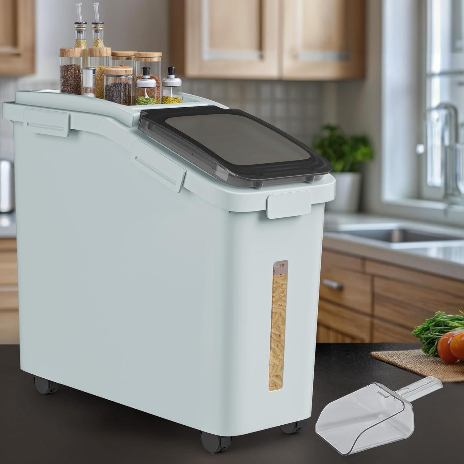 Contenedor de Almacenamiento YITAHOME 43.1L Hermético con Ruedas