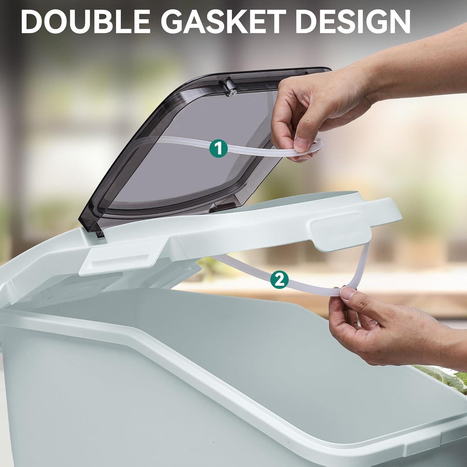 Contenedor de Almacenamiento YITAHOME 43.1L Hermético con Ruedas