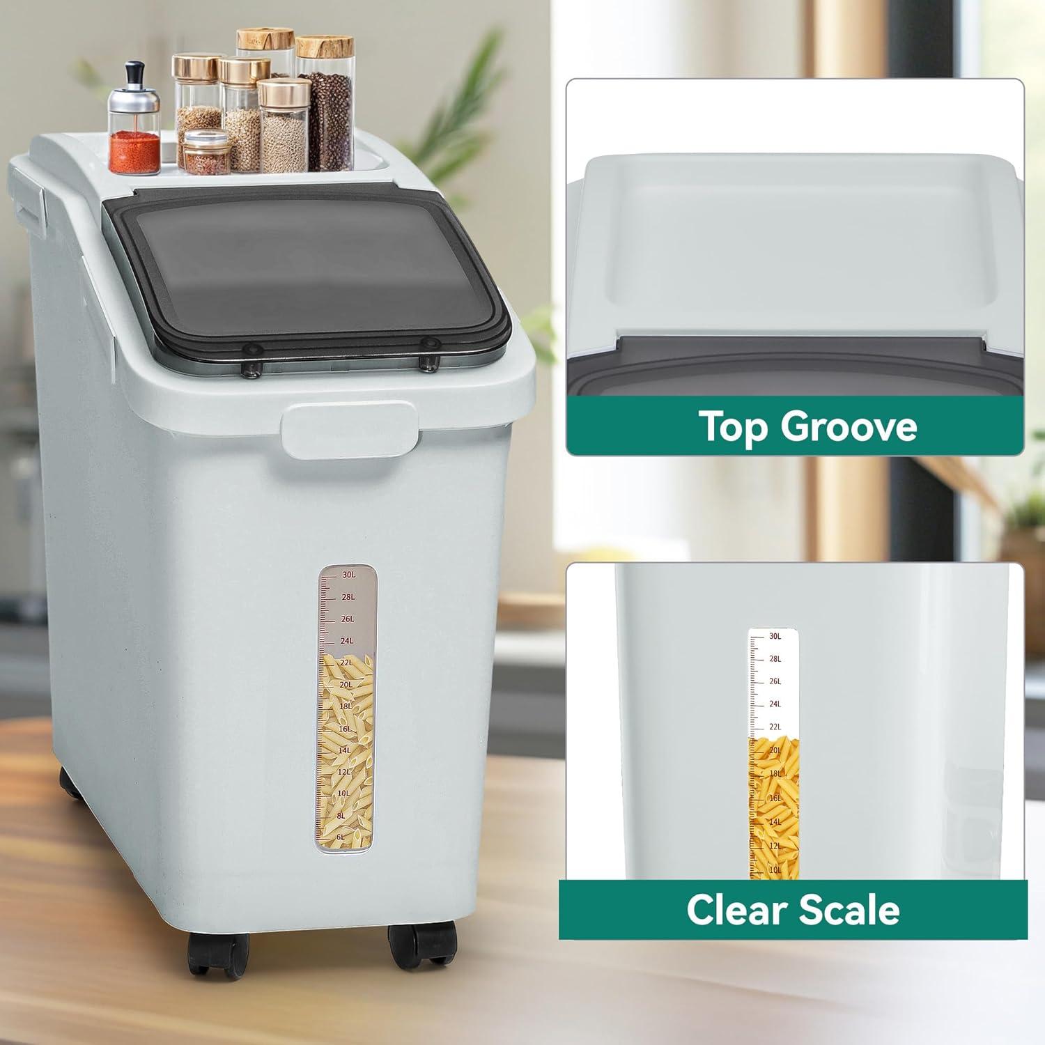 Contenedor de Almacenamiento YITAHOME 43.1L Hermético con Ruedas