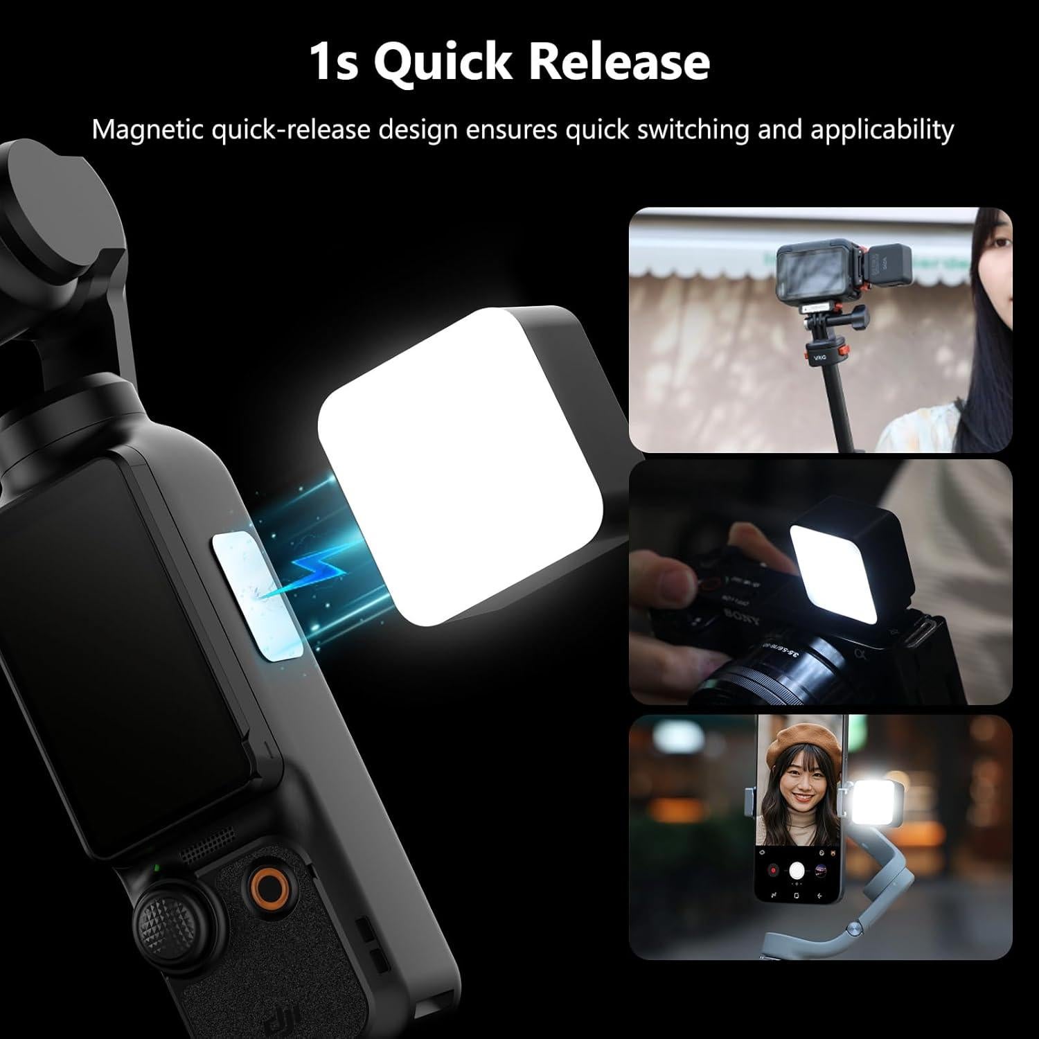 Mini Luz LED de Video VRIG para Vlogging - 3000K a 6000K