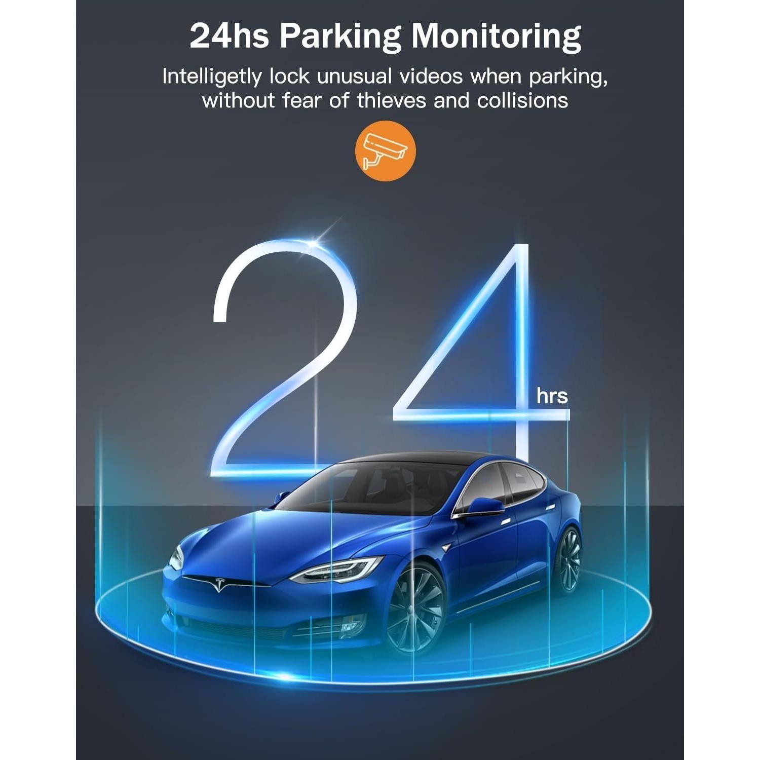 Cámara Dash Cam Dual 360° UOOYOO 2K+1080P con SD 32GB