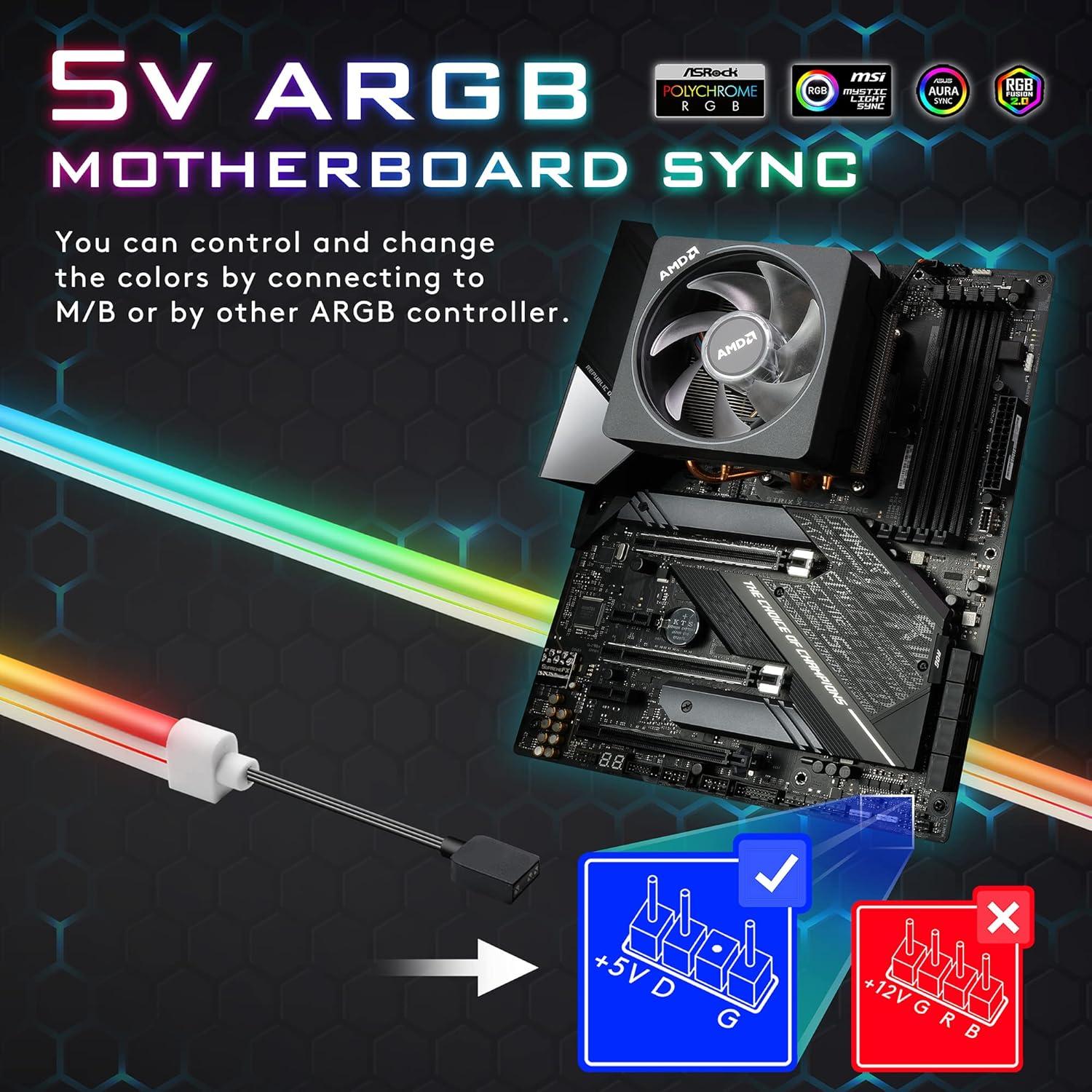 Tira LED direccionable EZDIY-FAB 1M ARGB con clips de montaje