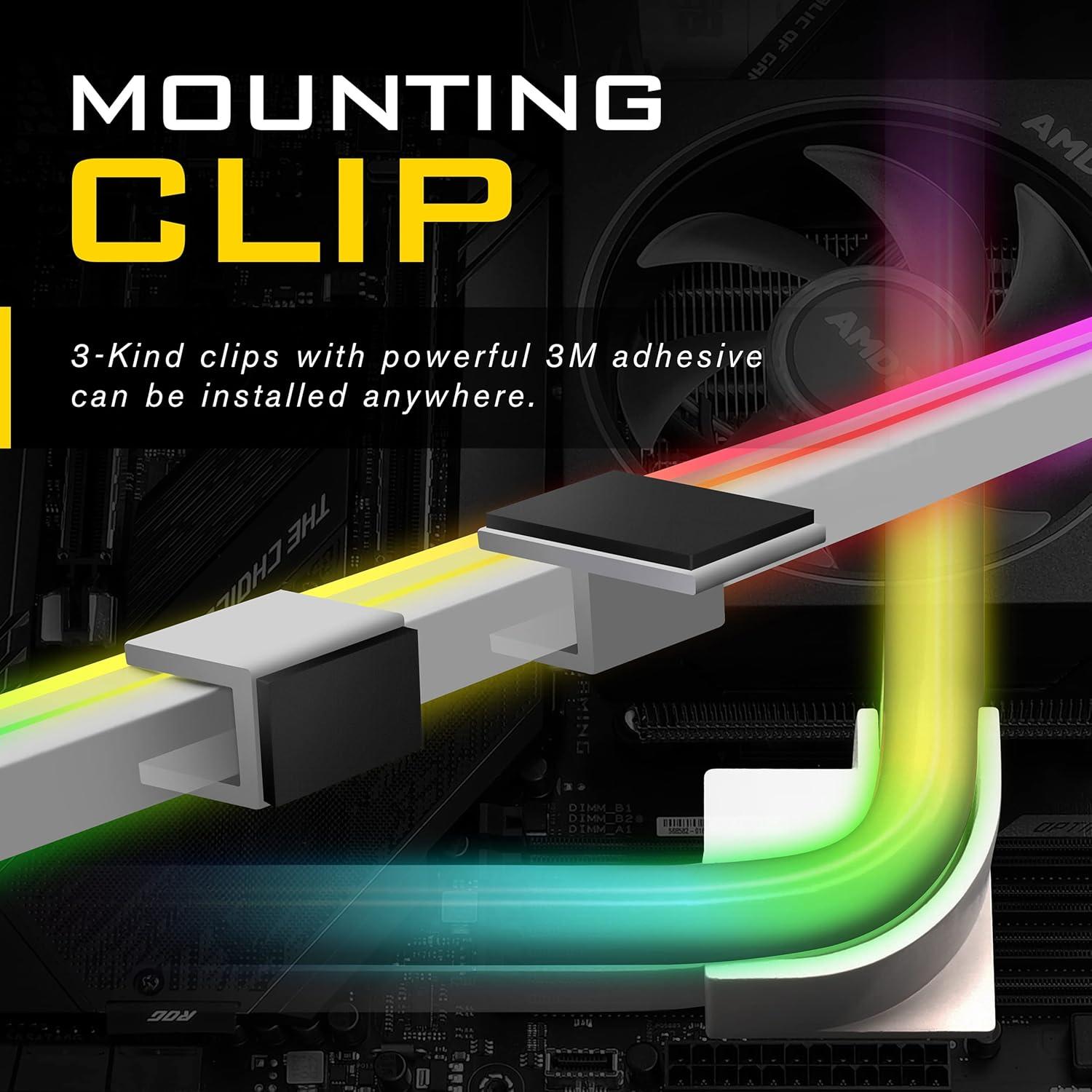 Tira LED direccionable EZDIY-FAB 1M ARGB con clips de montaje