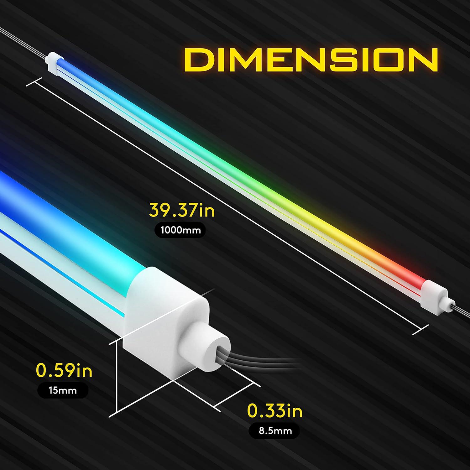 Tira LED direccionable EZDIY-FAB 1M ARGB con clips de montaje
