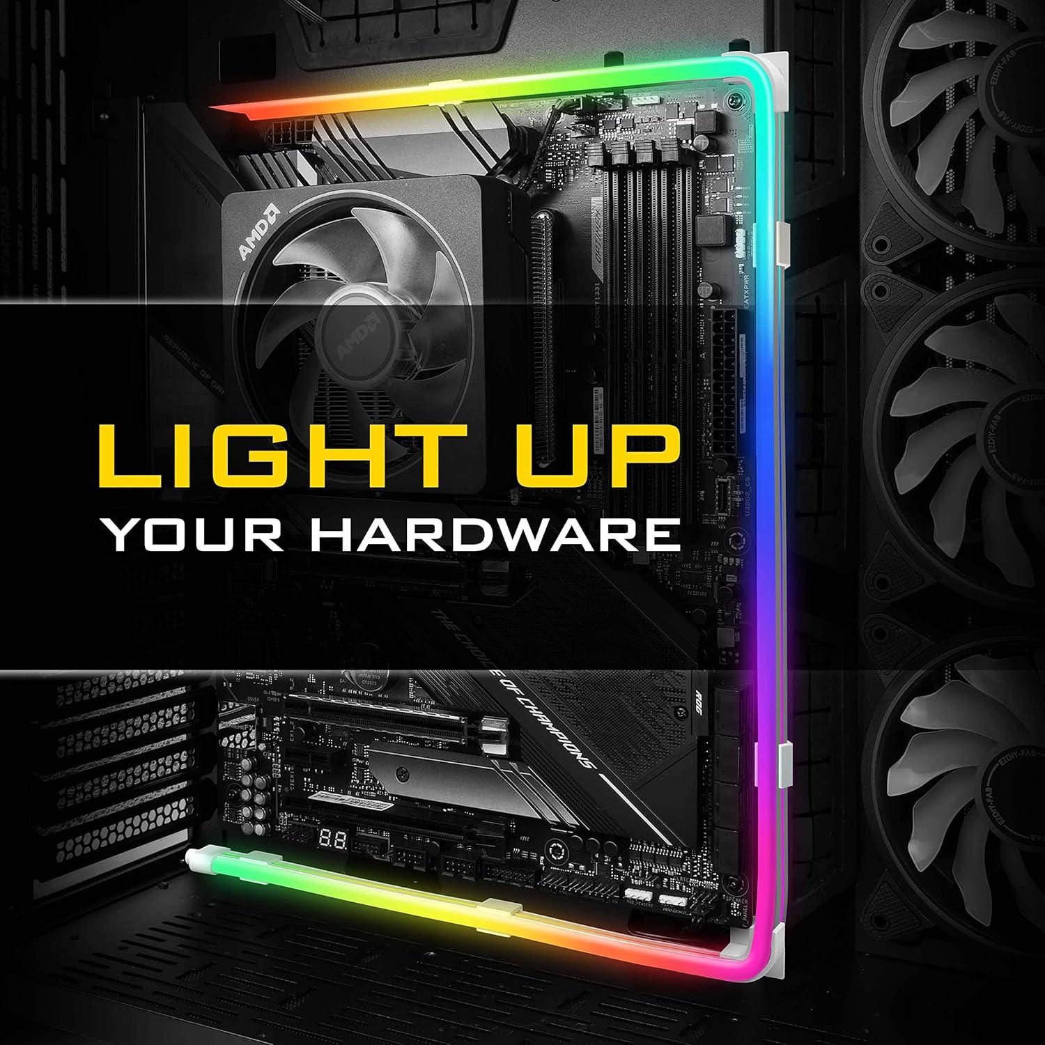 Tira LED direccionable EZDIY-FAB 1M ARGB con clips de montaje