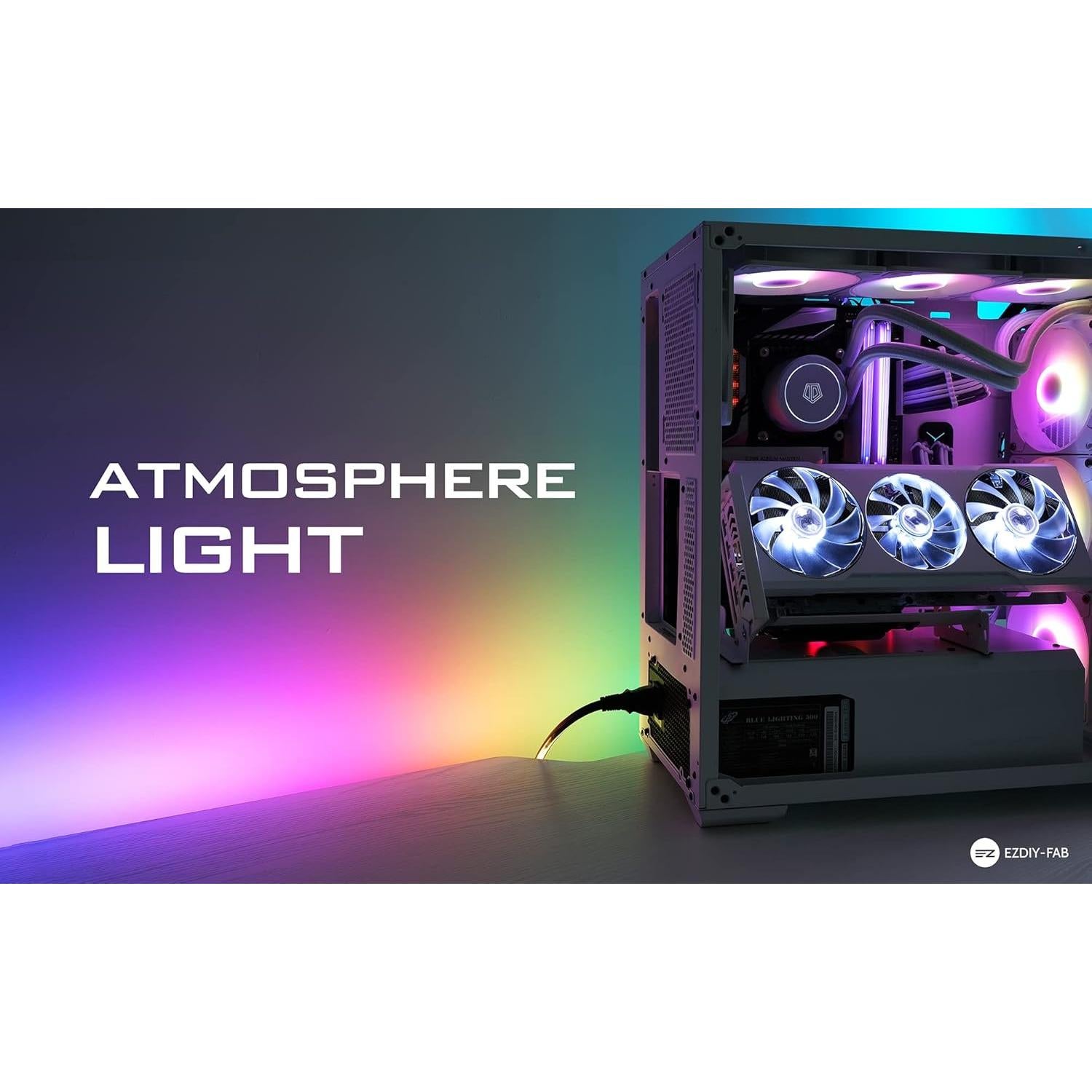 Tira LED direccionable EZDIY-FAB 1M ARGB con clips de montaje