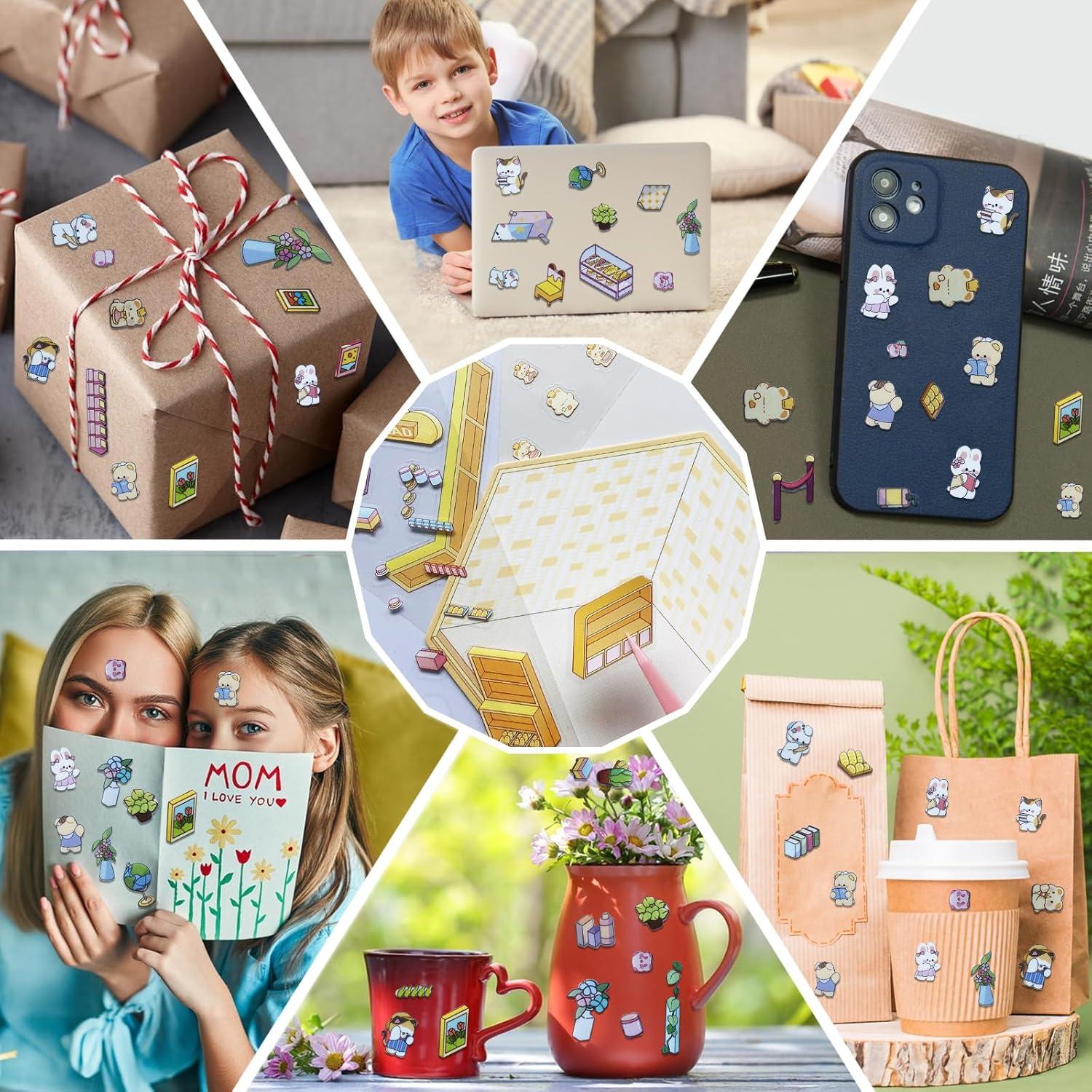 Pegatinas 3D DIY Zhzcncg - 4 Escenas Miniatura para Decorar