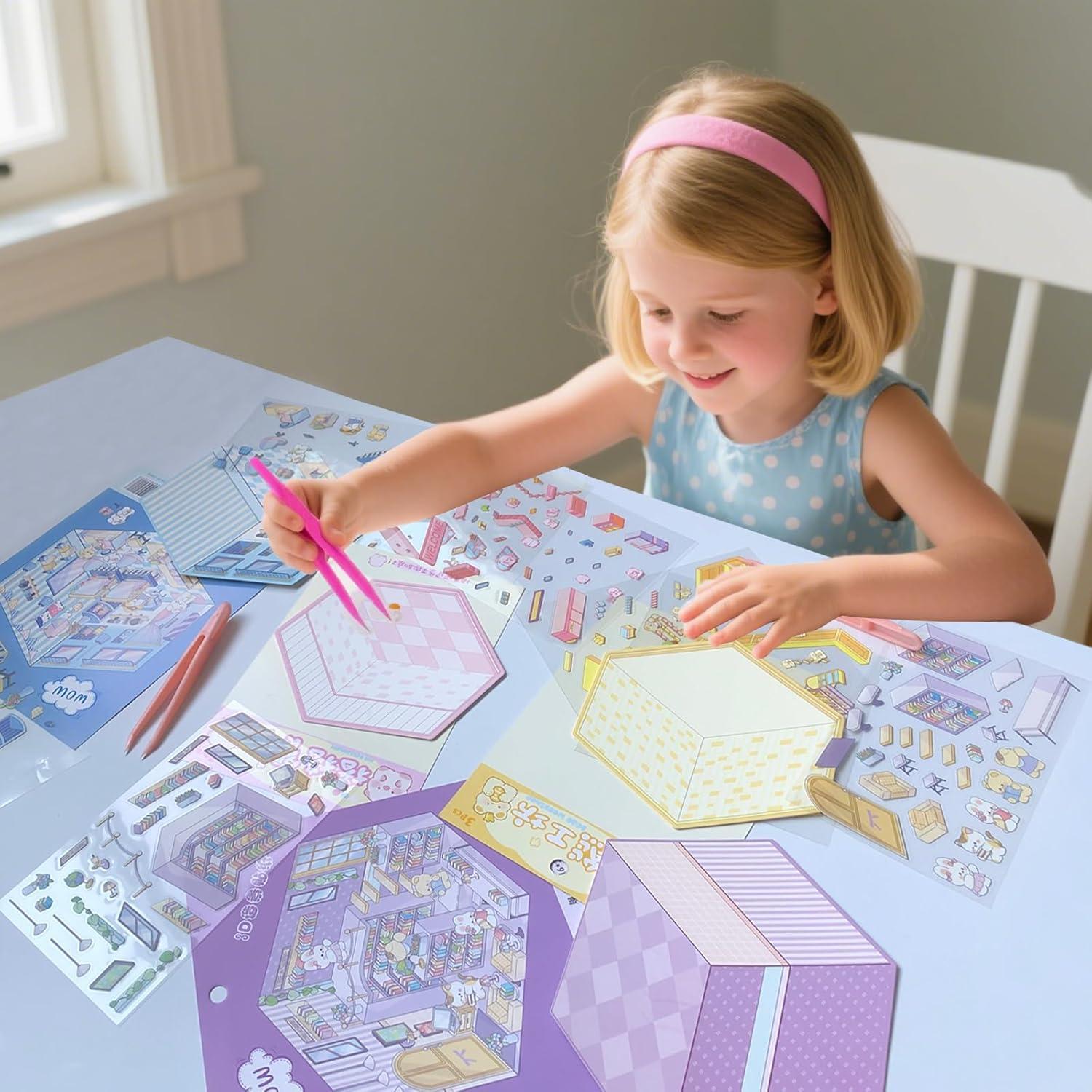 Pegatinas 3D DIY Zhzcncg - 4 Escenas Miniatura para Decorar