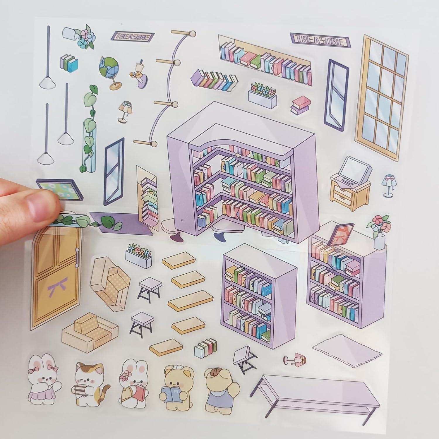 Pegatinas 3D DIY Zhzcncg - 4 Escenas Miniatura para Decorar