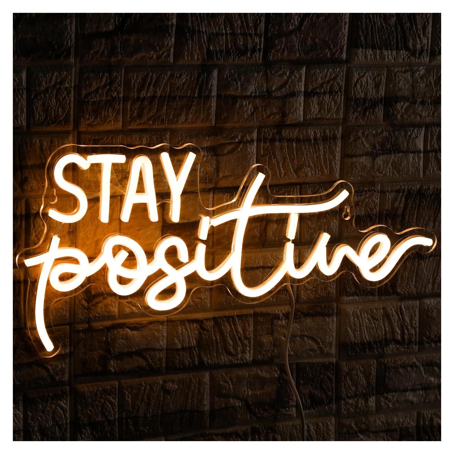 Letrero de Luz LED Neon Hoolerry 40x21 cm Mantente Positivo